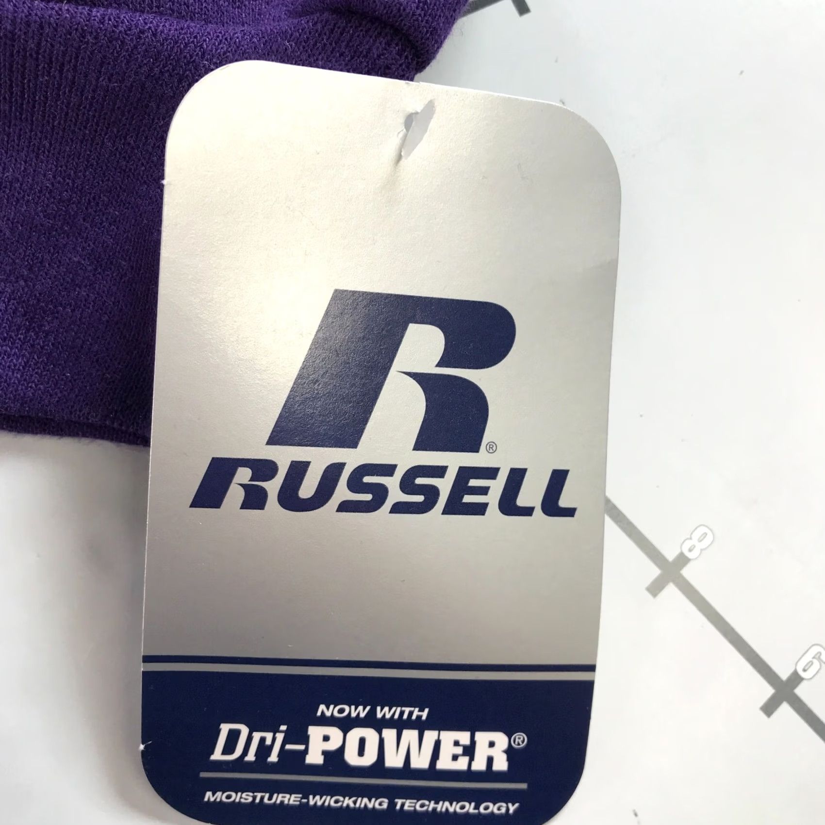 Vintage Russell Athletic Hoodie Sweatshirt Mens Large Purple Cotton Blend Blank, Men's — image 4 of 6