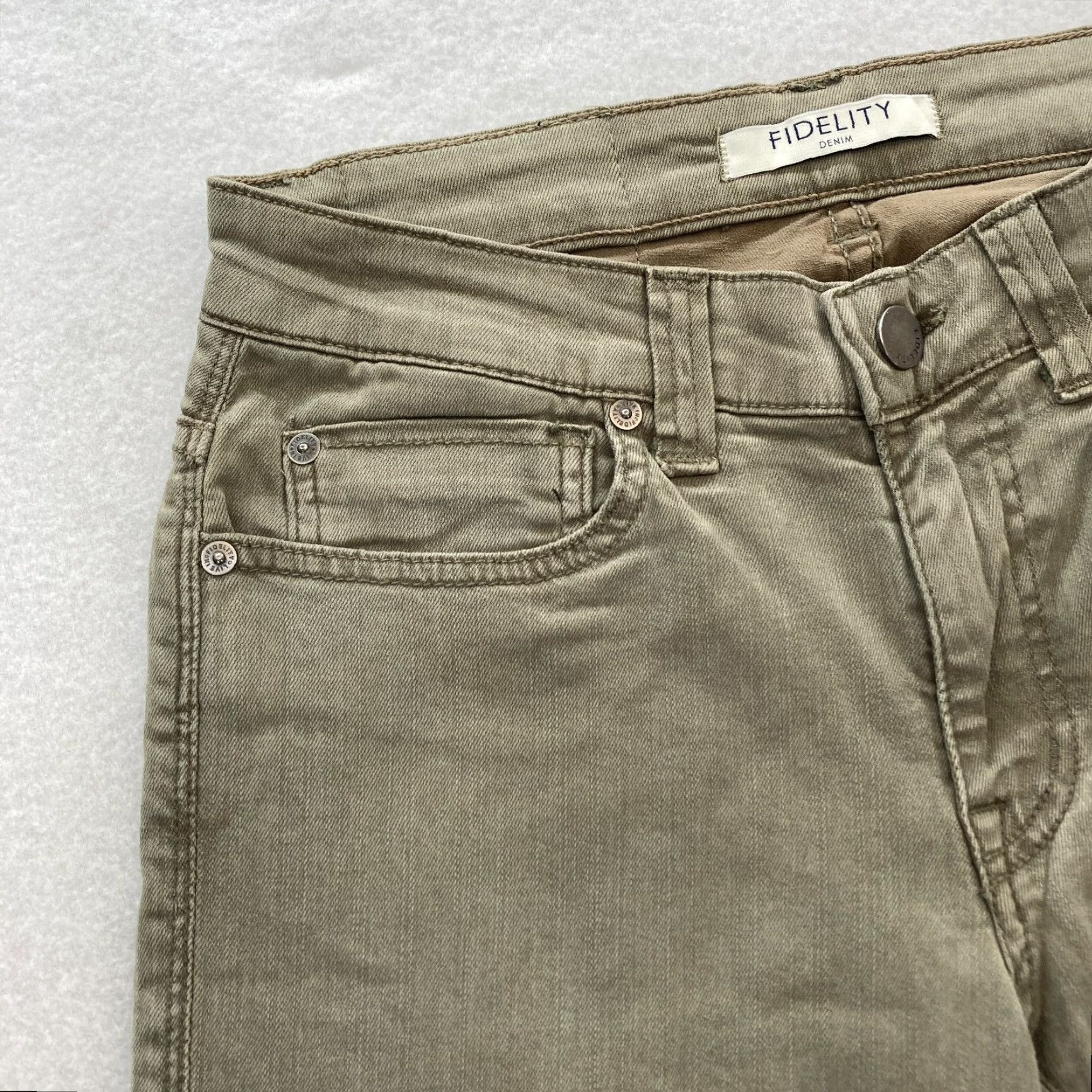 Vintage Fidelity Denim Torino Jeans Mens 29x34 Slim Fit Green Cedar Lumino Wash Denim Straight 5-Pocket Slim Mens Size US 29 - 3 Thumbnail