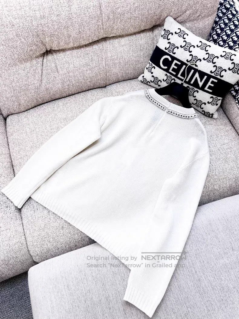 Valentino Valentino A long-sleeved knitted sweater with beaded diamo Size L / US 10 / IT 46 - 3 Thumbnail