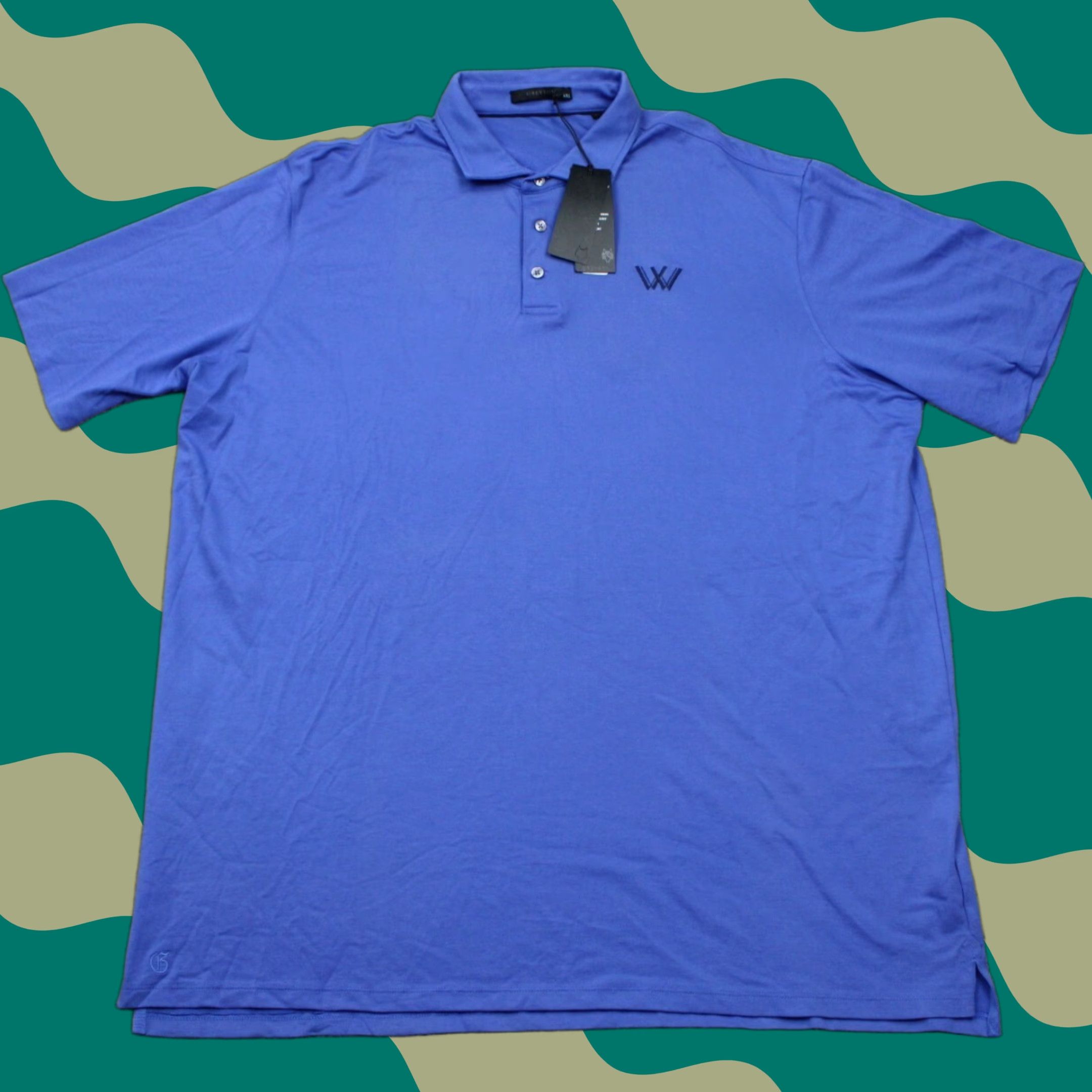 Vintage Greyson Polo Shirt Mens 2XL XXL Blue Cotton/Poly Stretch Short Sleeve Button Front Pockets Regular Fit Golf Size US XXL / EU 58 / 5 - 1 Thumbnail