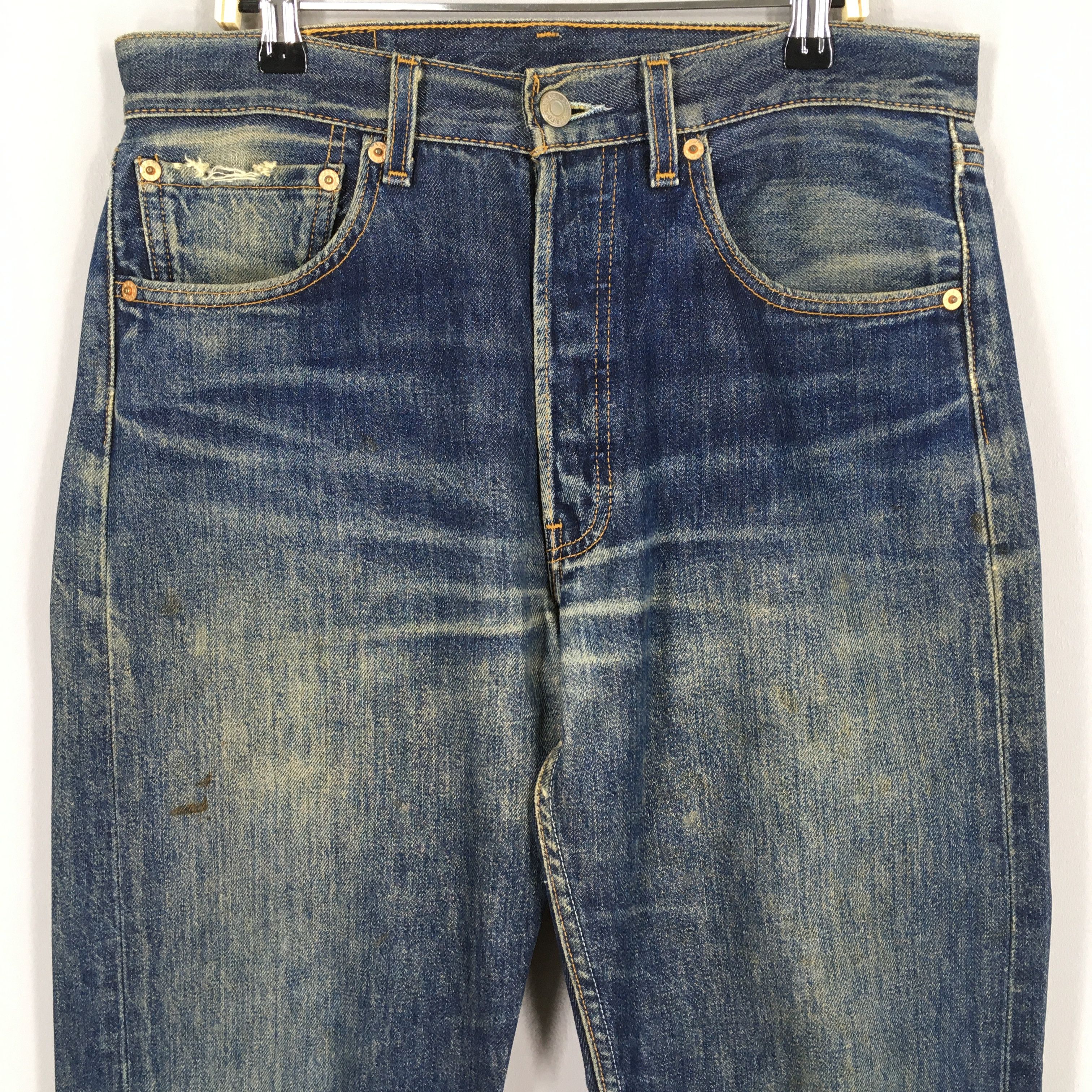 Levi's Size 31x29 Vintage 90s Levi's 501 Faded Blue Jeans S1072 Size US 31 - 2 Thumbnail