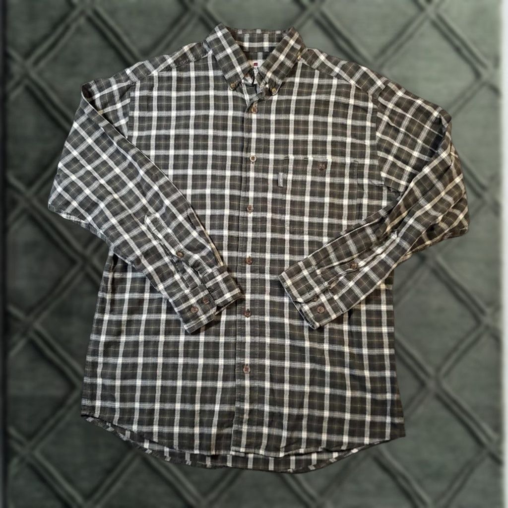 Vintage Woolrich Mens Flannel Shirt Olive Green Medium M 6024 Size US M / EU 48-50 / 2 - 1 Thumbnail