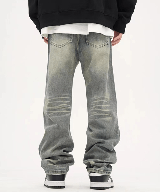 Japanese Brand × Jean Men's trendy high street striped distressed washed jeans Size US 32 / EU 48 - 4 Thumbnail