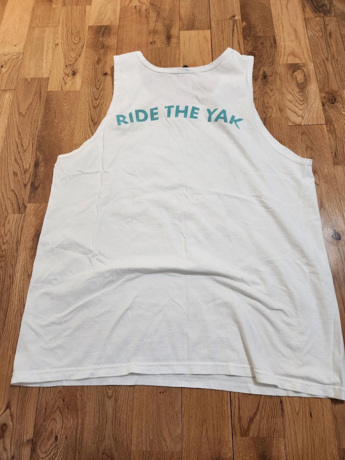 Designer Vintage Yik Yak Ride The Yak Tank Top Shirt White Men's L Size US L / EU 52-54 / 3 - 4 Thumbnail