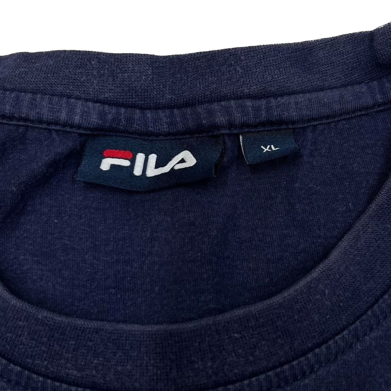 Fila FILA Classic Basic Mini Logo Spellout Graphic Cotton Navy Blue T-Shirt XL Mens Size US XL / EU 56 / 4 - 3 Thumbnail