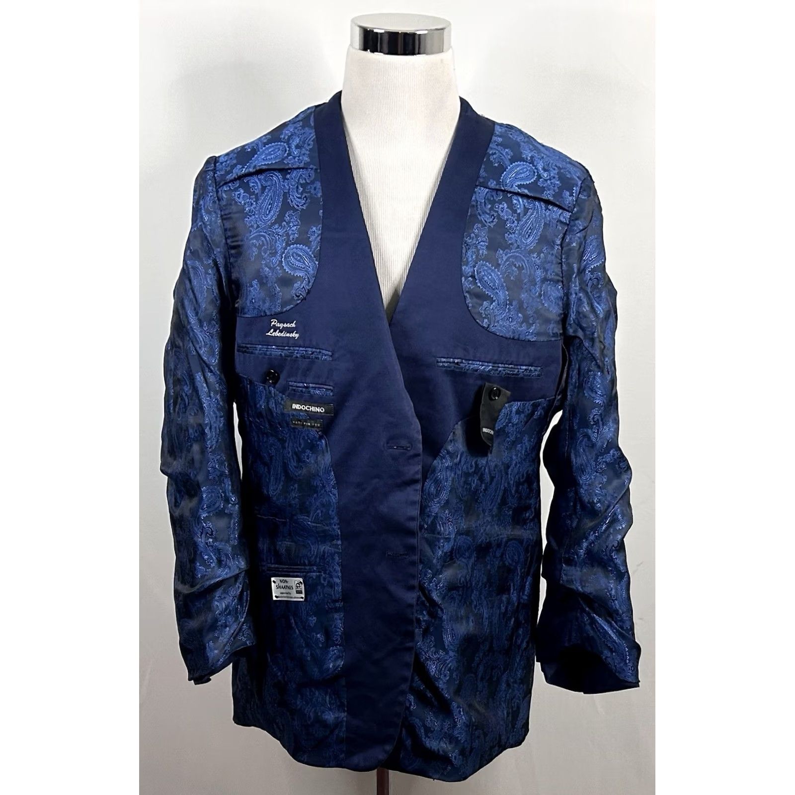 Vintage Indochino Sport Coat Blue Cotton Blend Two-Button Notch Lapel Lined 44R Mens Regular Jacket Chest 44 Regular Fit Vintage? No Size US S / EU 44-46 / 1 - 7 Thumbnail