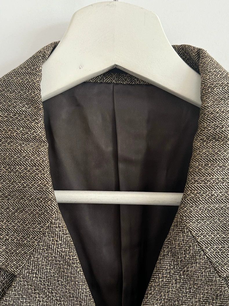 Yohji Yamamoto Yohji Yamamoto size m 90s Light Camel Brown Fishbone blaze Size 38S - 5 Thumbnail