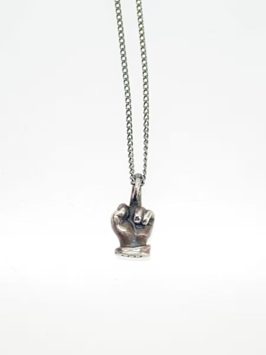 Undercover Middle Finger Silver Necklace Size ONE SIZE - 2 Thumbnail