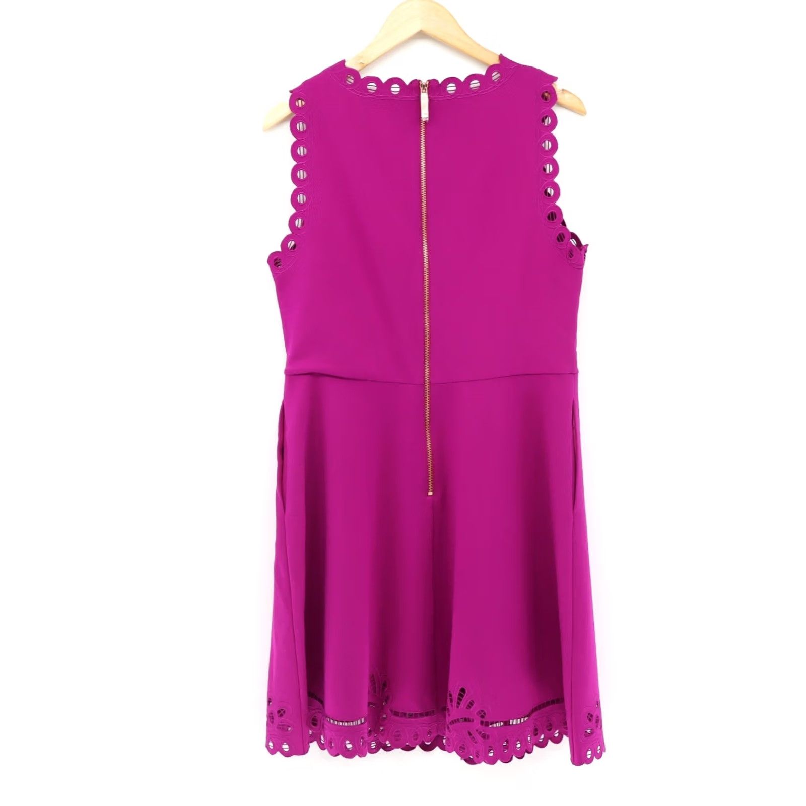 Ted Baker Ted Baker Verony Dress Fit & Flare Embroidered Sleeveless Cut-Out Party Cocktail Fuchsia Sz 5 NEW Womens Size S / US 4 / IT 40 - 2 Thumbnail