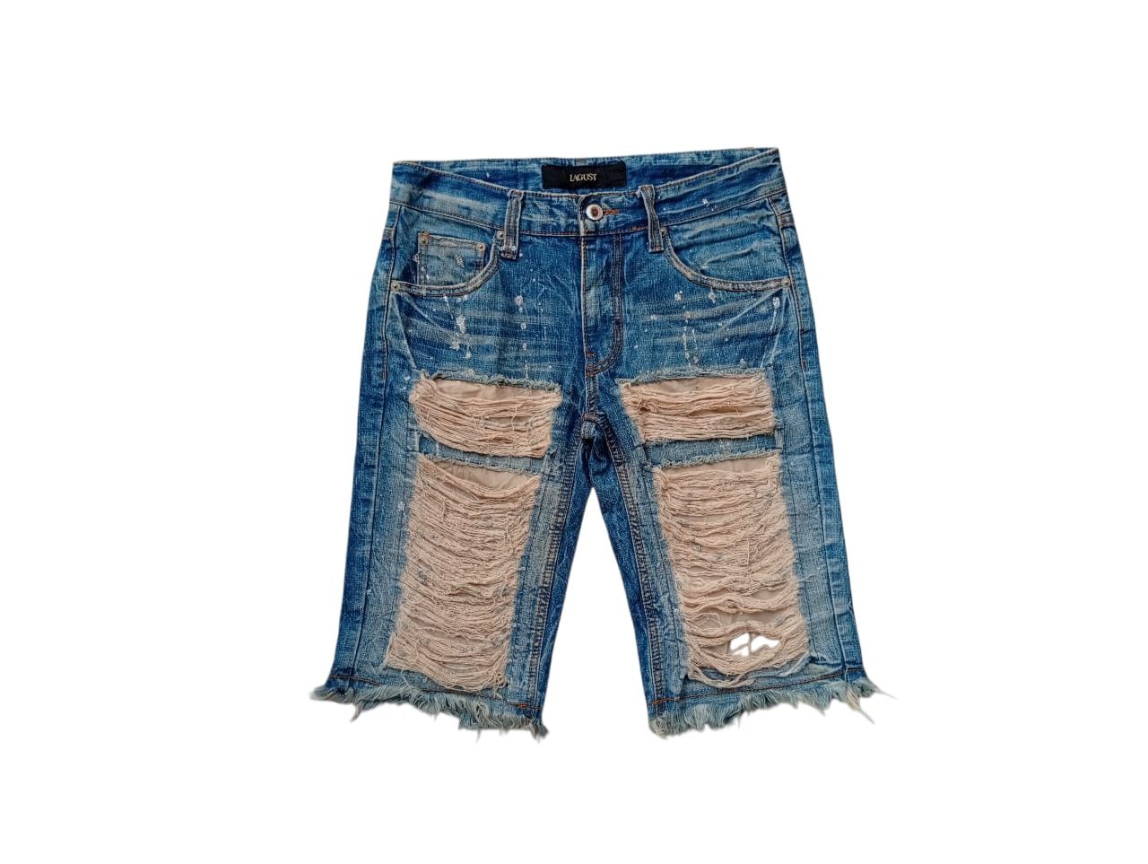 KMRii Lagust distressed splattered jeans short Size US 30 / EU 46 - 1 Thumbnail