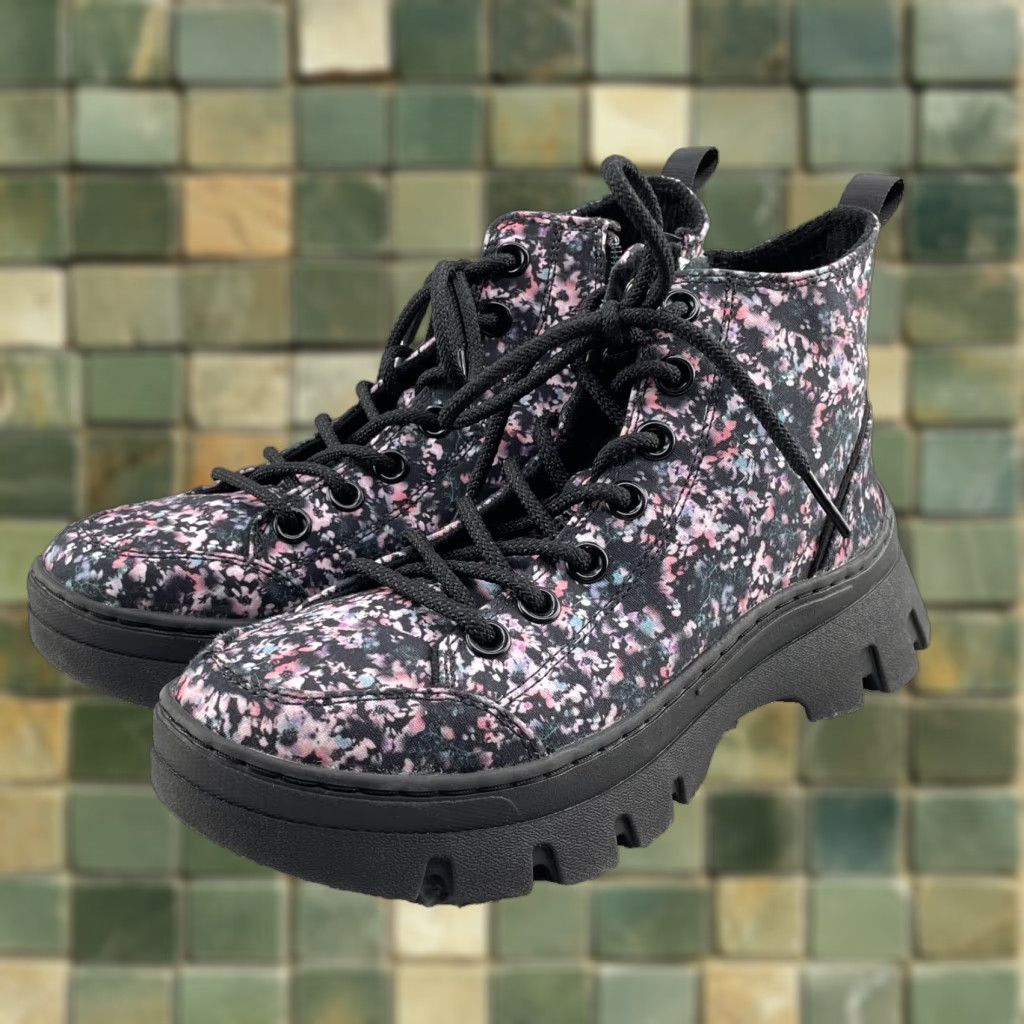 SKECHERS Skechers Street Los Angeles Roadies Surge-Lotsa Flowers Women's 5.5 Sneaker Boot - Black Floral Pattern High Top Casual Shoes Mens Womens? Size US 6 / IT 36 - 1 Thumbnail