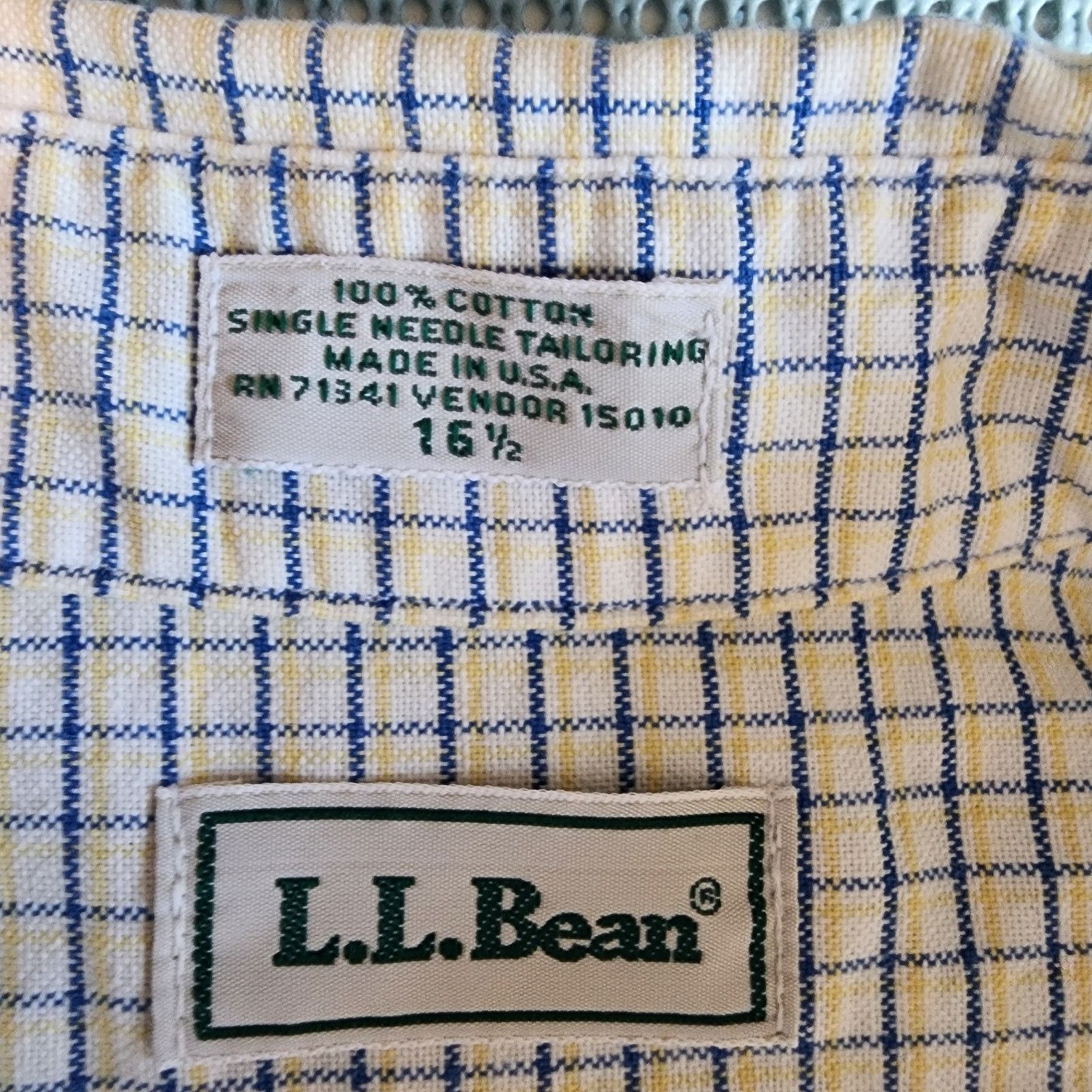 L.L. Bean LL Bean Men's White Green Plaid Large Shirt USA Made Size US L / EU 52-54 / 3 - 5 Thumbnail