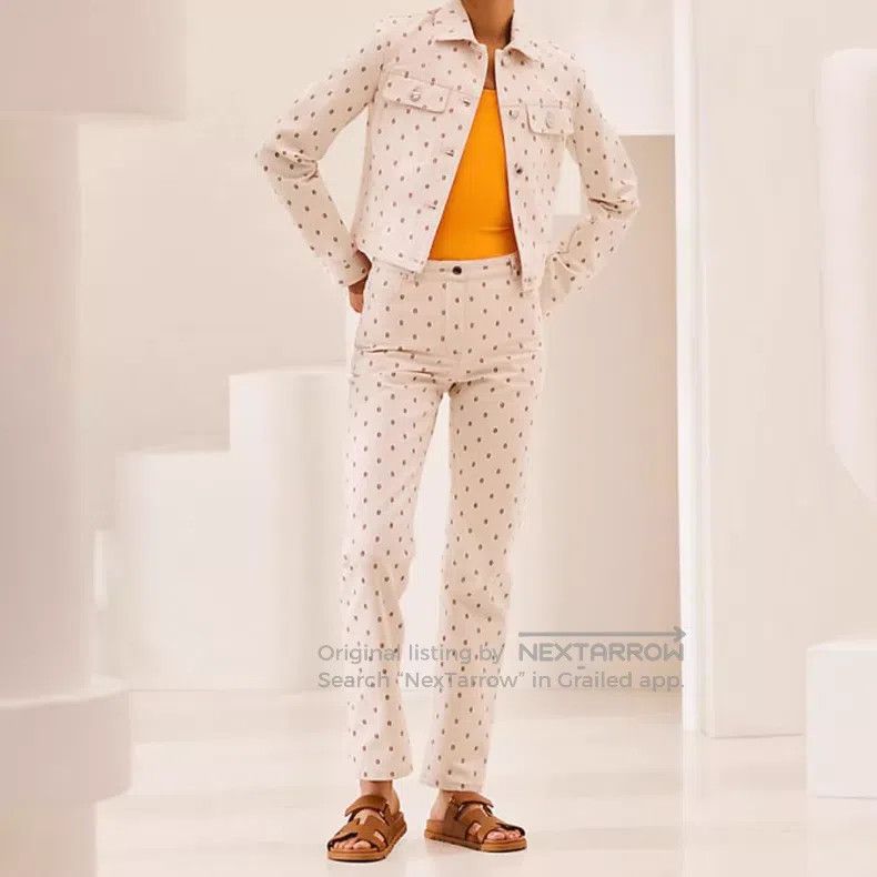 Hermes Hermes Brown and White Pig Nose Printed Denim Pants Size 24" / US 00 / IT 34 - 8 Thumbnail