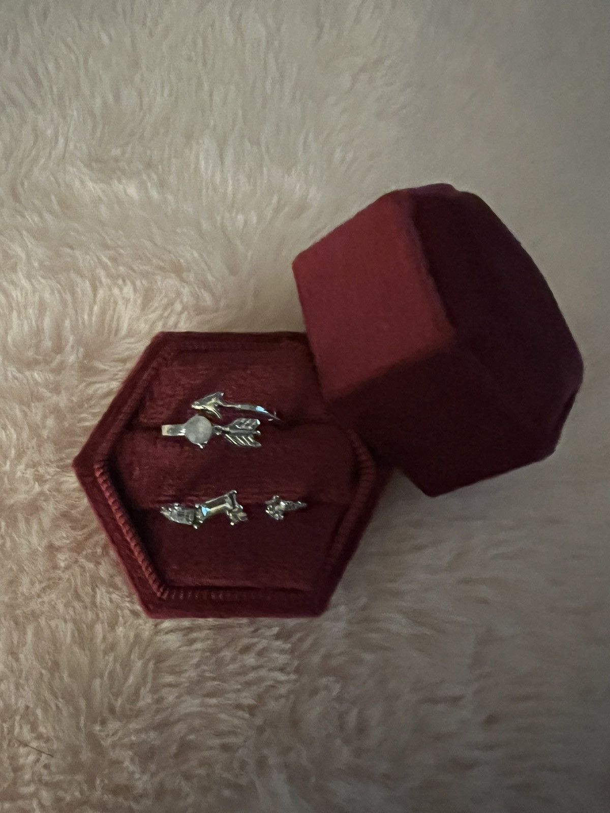 Other Gorgeous Silver Plated 2 Piece Adjustable Ring Set Size 7-9 Size ONE SIZE - 1 Thumbnail