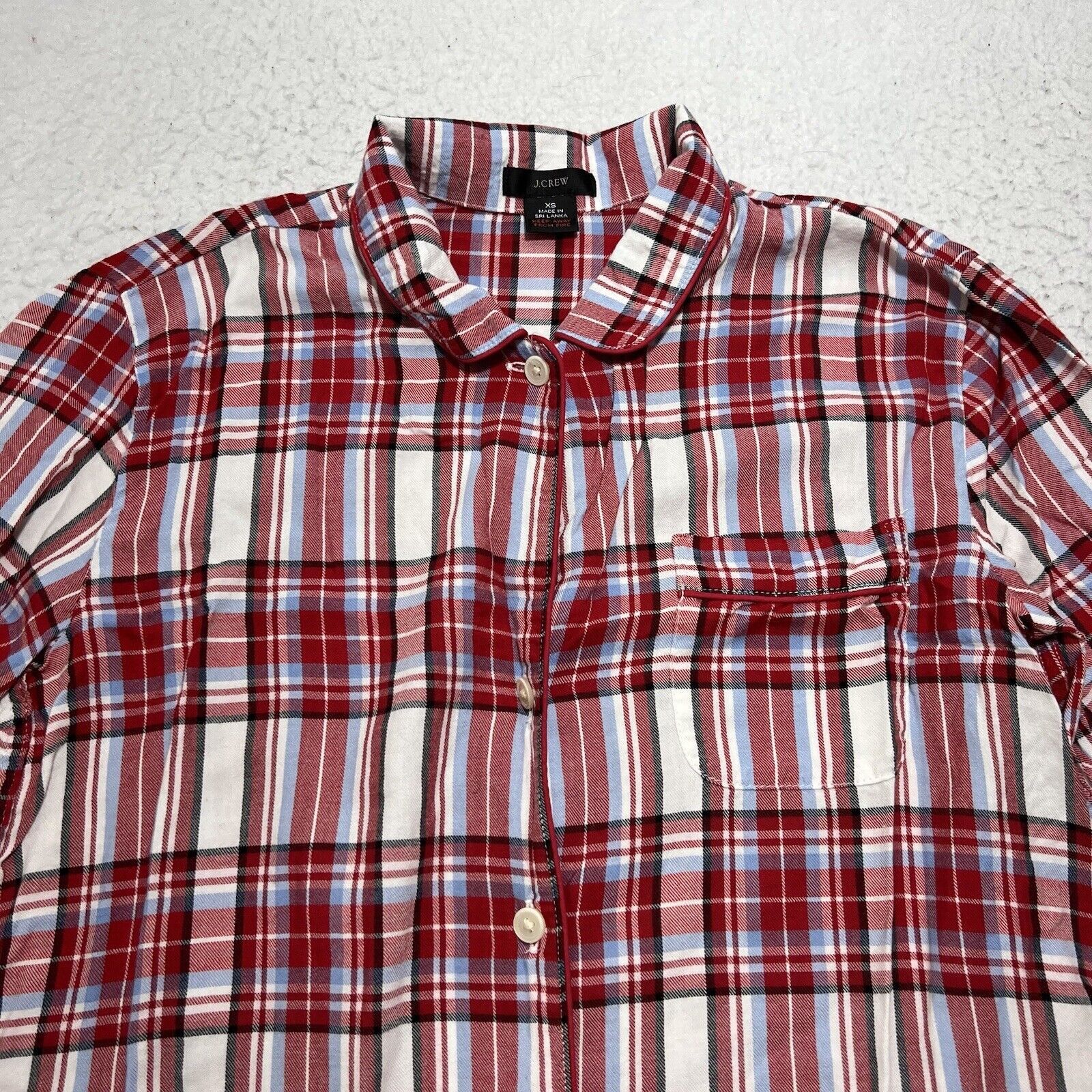 J.Crew J. Crew Button Up Flannel Collared Shirt Red Plaid Top Size XS / US 0-2 / IT 36-38 - 2 Thumbnail