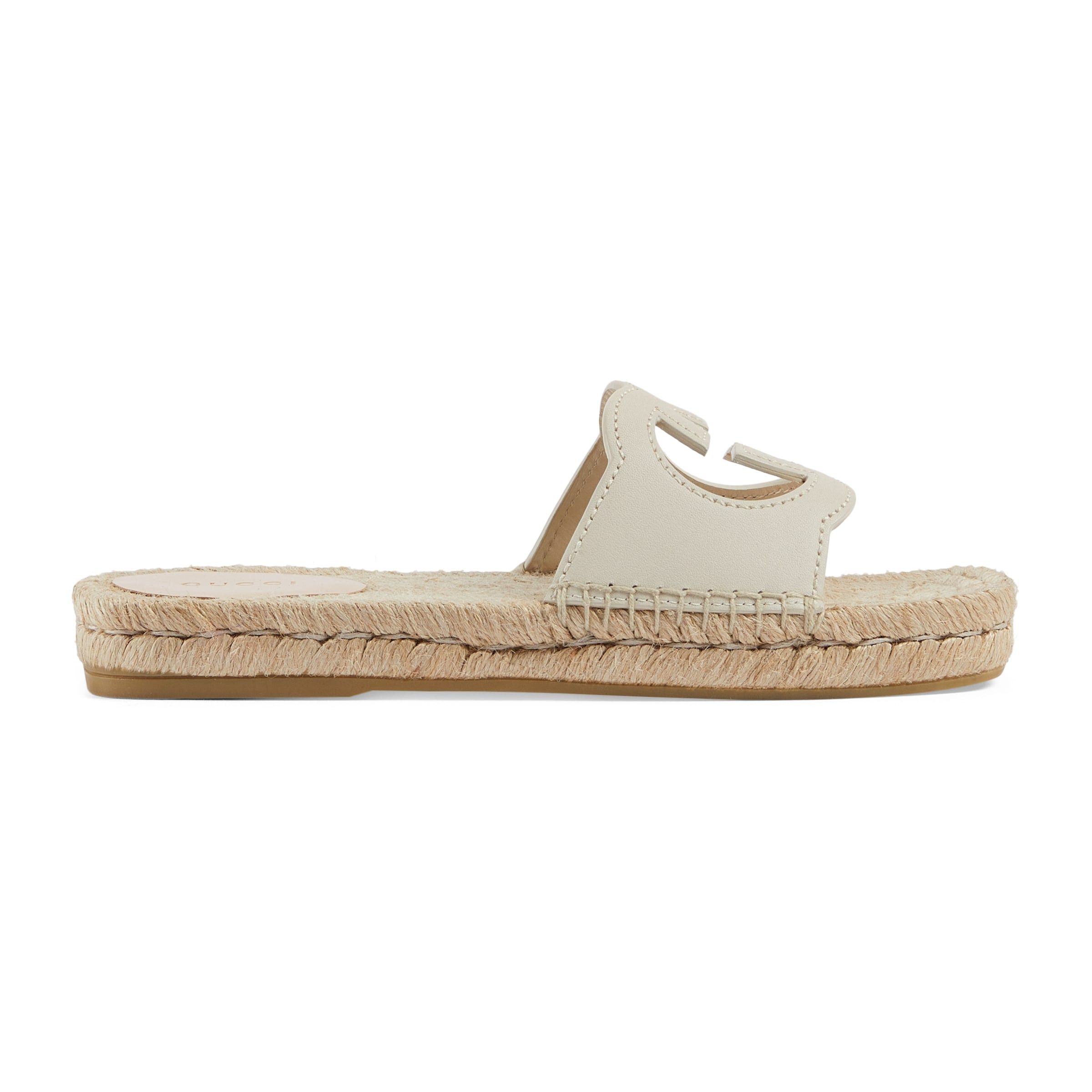 Gucci Interlocking G Cut Out Slide Sandals SIZE 36.5