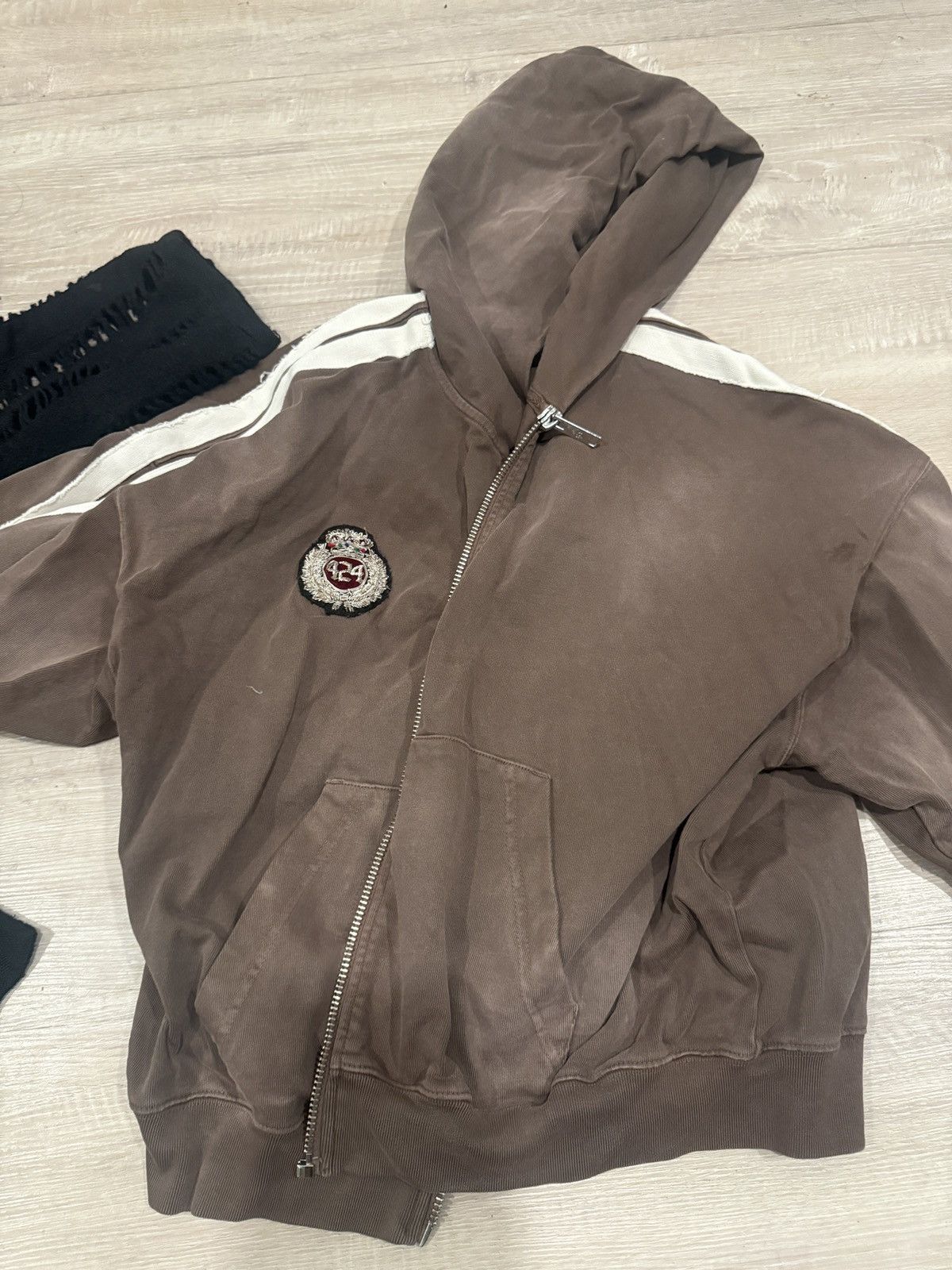 424 424 Brown Crest Zip-Up Hoodie Size S / US 4 / IT 40 - 1 Thumbnail