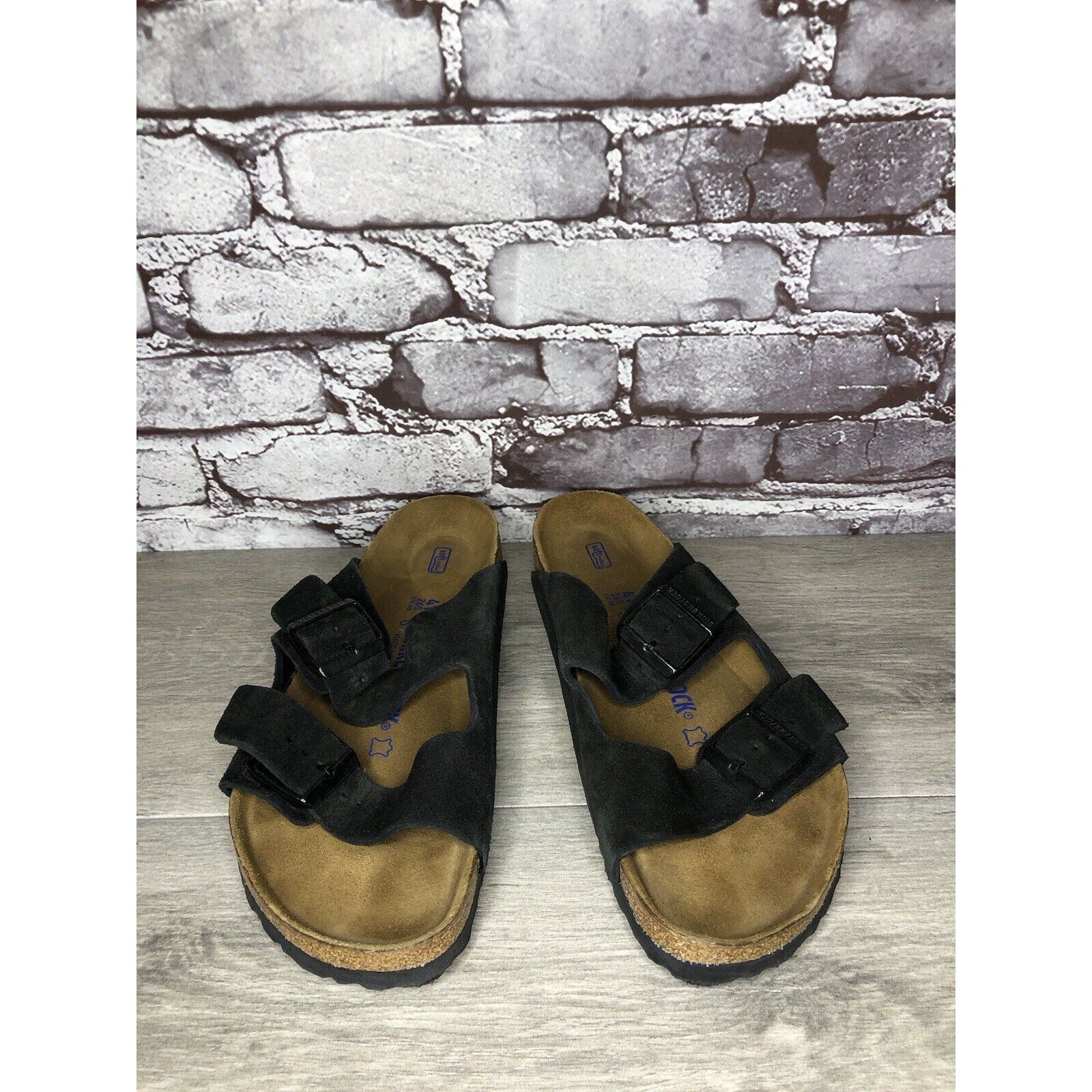 Birkenstock Birkenstock Arizona Black Suede Leather Strap Slides Sandals Size US 10 / IT 40 - 13 Thumbnail