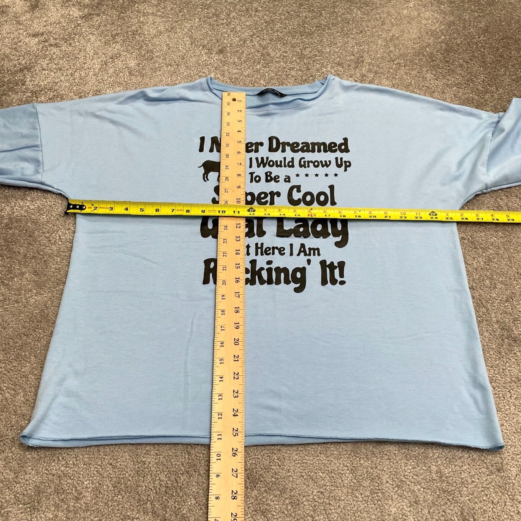 Vintage Lilicloth Graphic T-Shirt Womens 2XL Blue White Crew Neck Long Sleeve Casual Tee Size XXL / US 16-18 / IT 52-54 - 7 Thumbnail