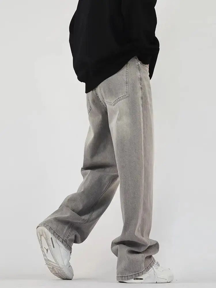 Japanese Brand Retro Loose Straight Drop Solid Color Jeans Size US 32 / EU 48 - 3 Thumbnail