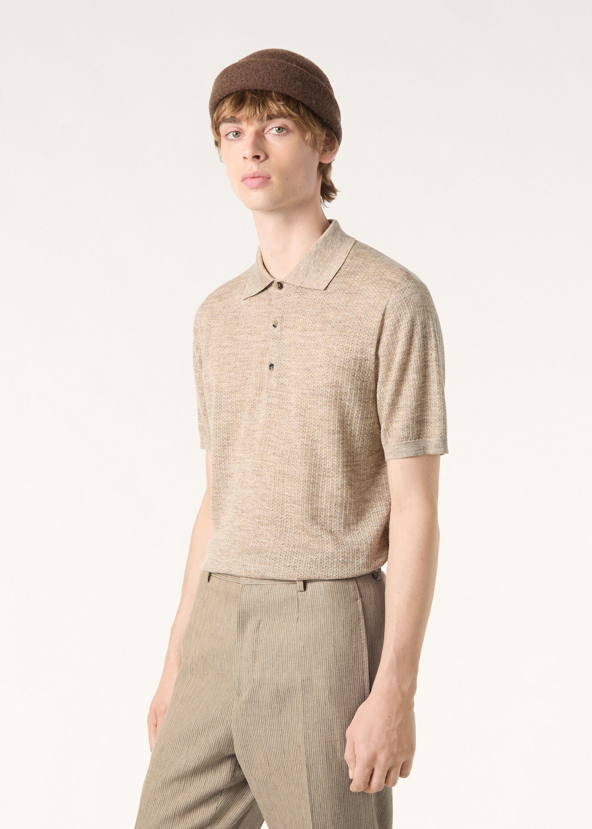 Loro Piana os11x0226 FAQ4529 Chestnut Polo Shirt in Hemp Seeds Size US L / EU 52-54 / 3 - 4 Thumbnail