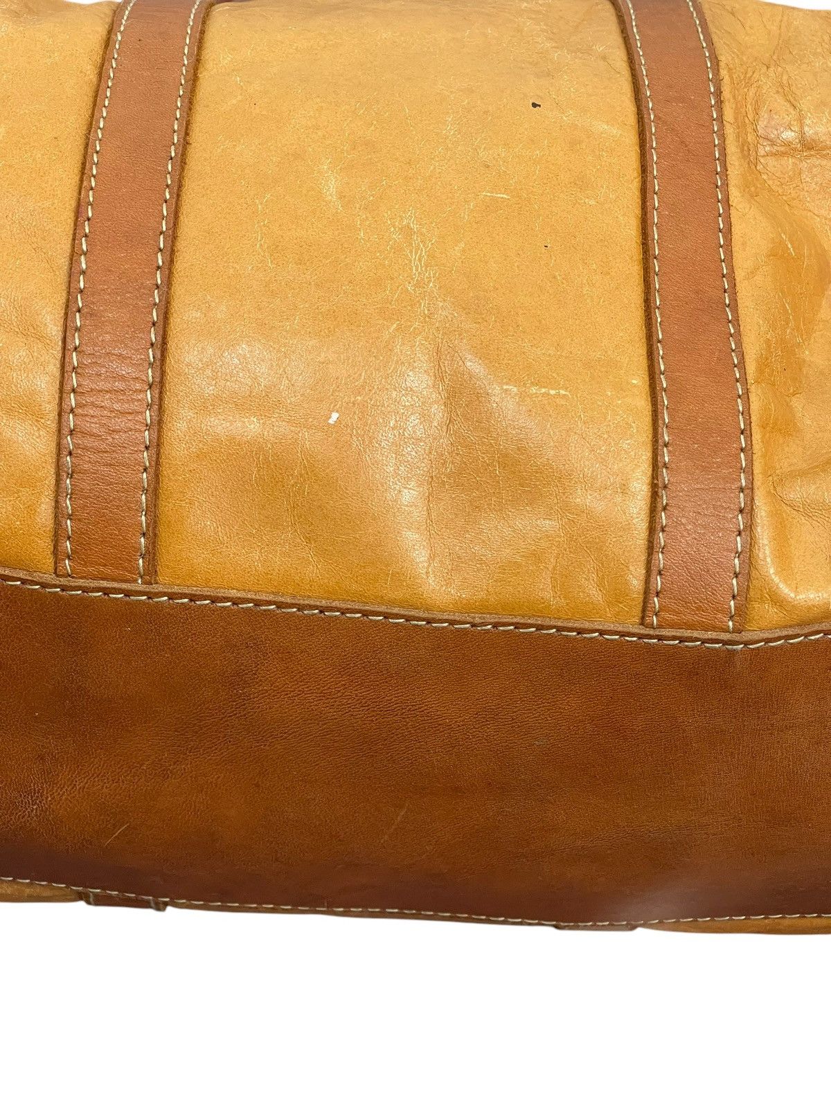 Genuine Leather Full Leather Patina Vtg Cream Kyoto Mini Boston Bag 1🟩9 Size ONE SIZE - 7 Thumbnail