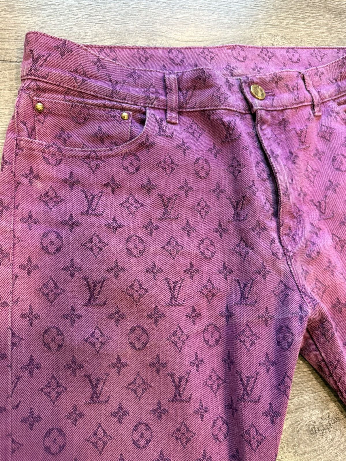 Louis Vuitton Louis Vuitton Purple Monogram Denim Pants Size US 32 / EU 48 - 4 Thumbnail