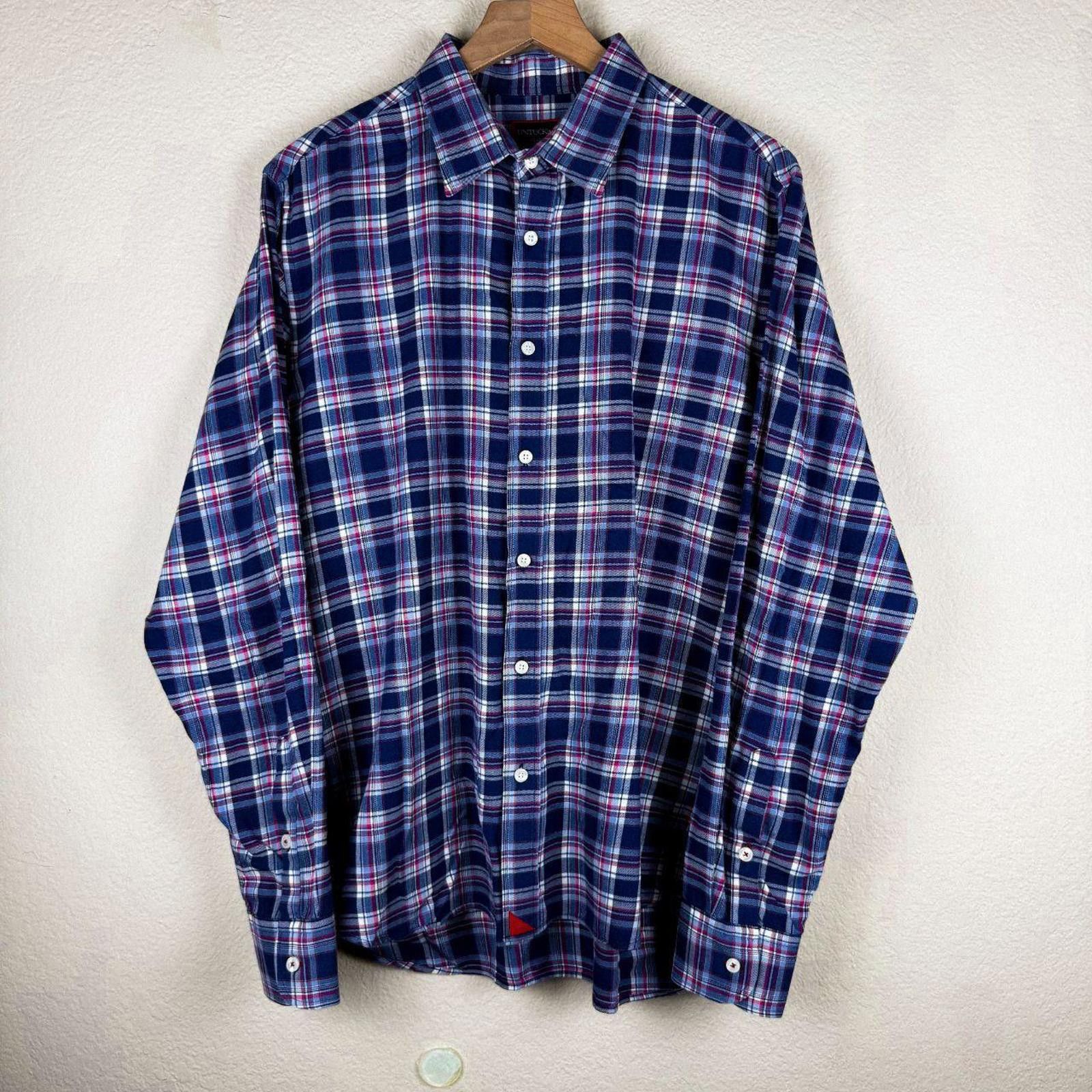 UNTUCKit UNTUCKit Shirt Men's XL Navy Pink Slim Fit Size US XL / EU 56 / 4 - 1 Thumbnail