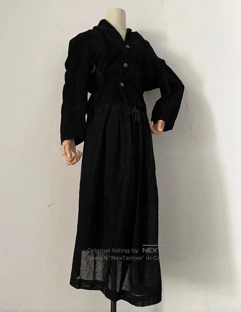Comme des Garcons comme des garcons size S Velvet top, skirt, suit, black Size 22" - 1 Thumbnail