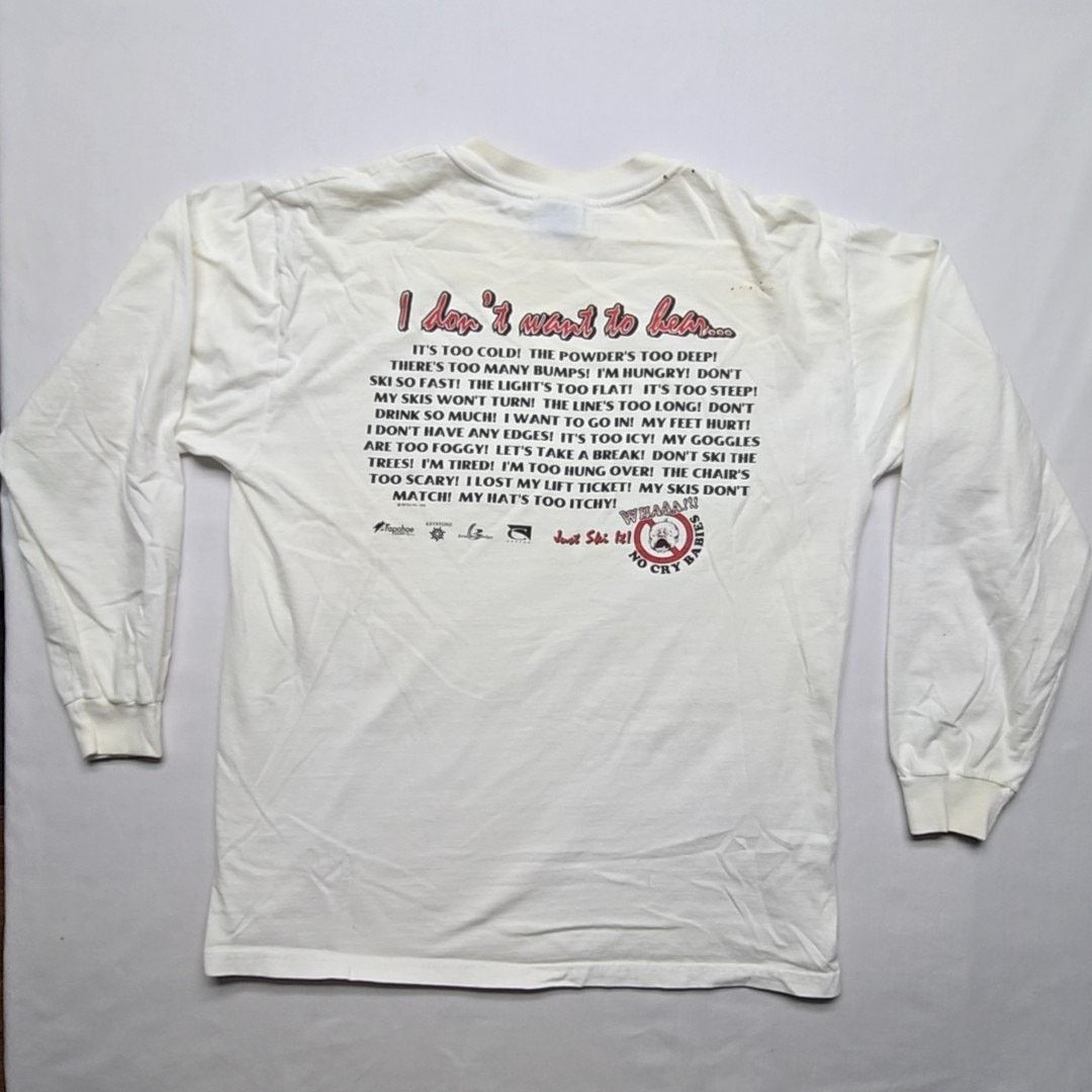 Hanes Vintage Ski Graphic Long Sleeve Shirt White L Funny Shirt Size US L / EU 52-54 / 3 - 1 Thumbnail