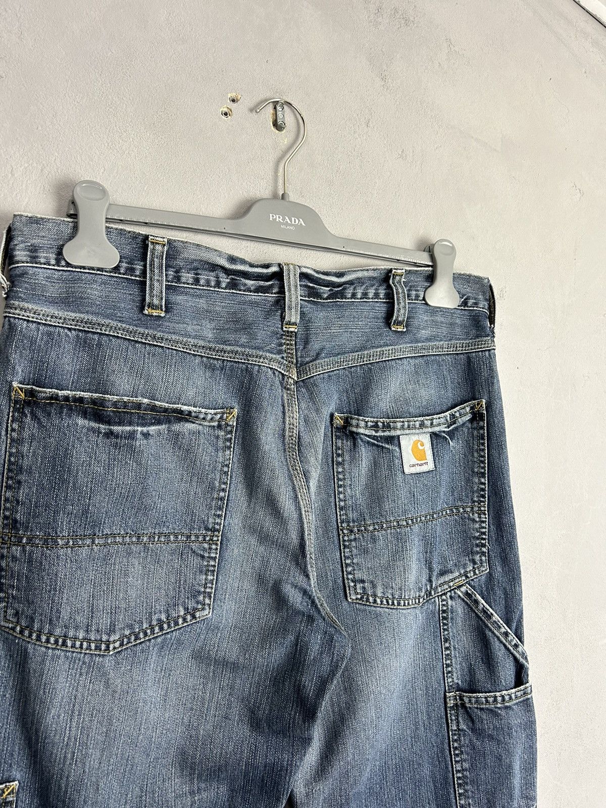 Carhartt Carhartt TRAX Carpenter Jeans 33x32 Blue Faded Distressed Size US 33 - 2 Thumbnail