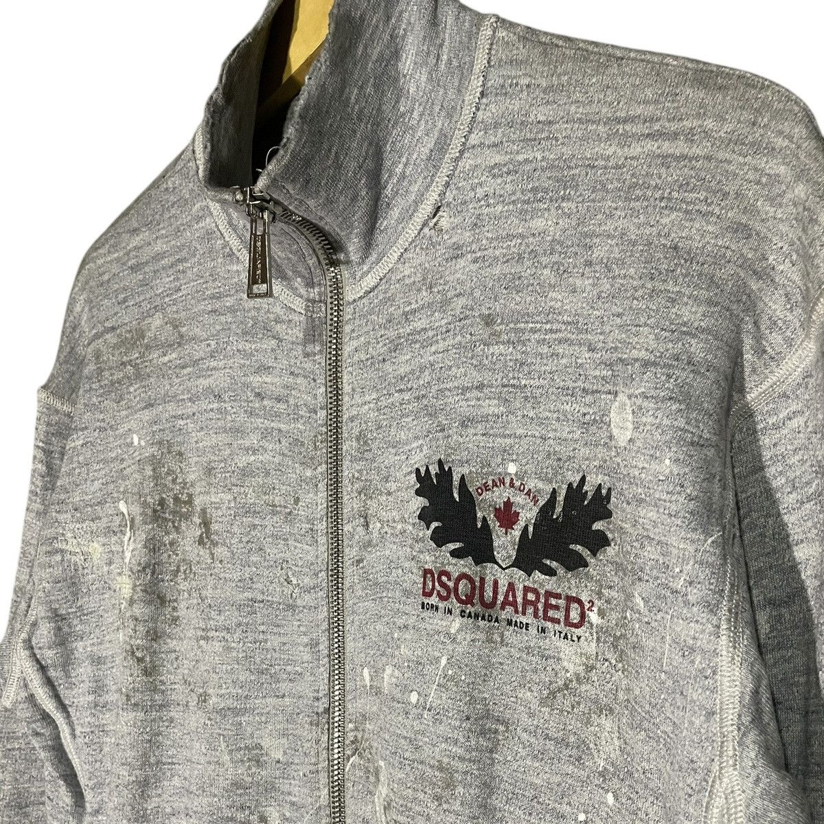 Dsquared2 Dsquared2 Distressed Zip Up Sweatshirt Size US S / EU 44-46 / 1 - 5 Thumbnail