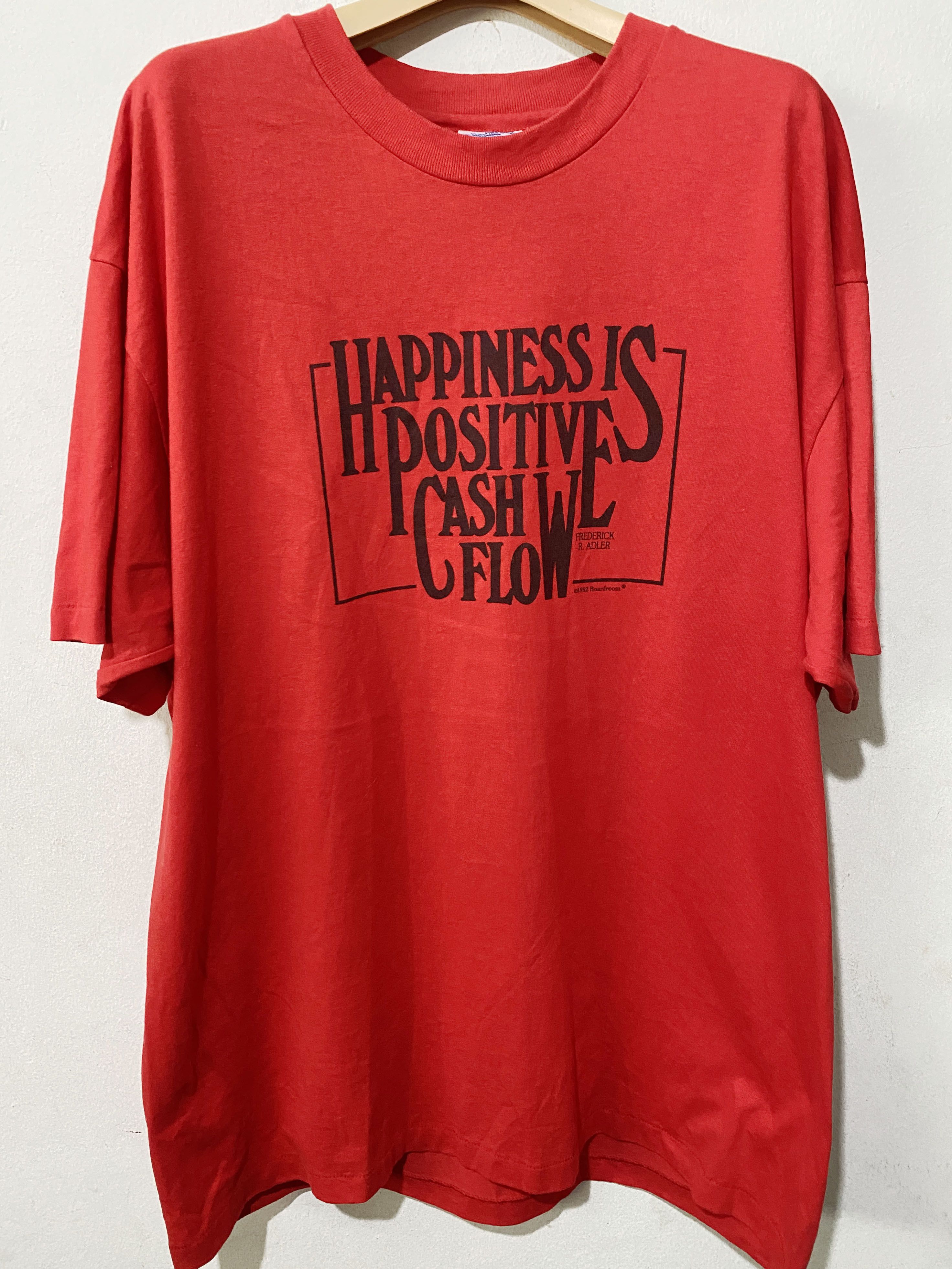 Vintage Vintage 80s Happiness Positive Cash Flow Shirt Size US XL / EU 56 / 4 - 1 Thumbnail