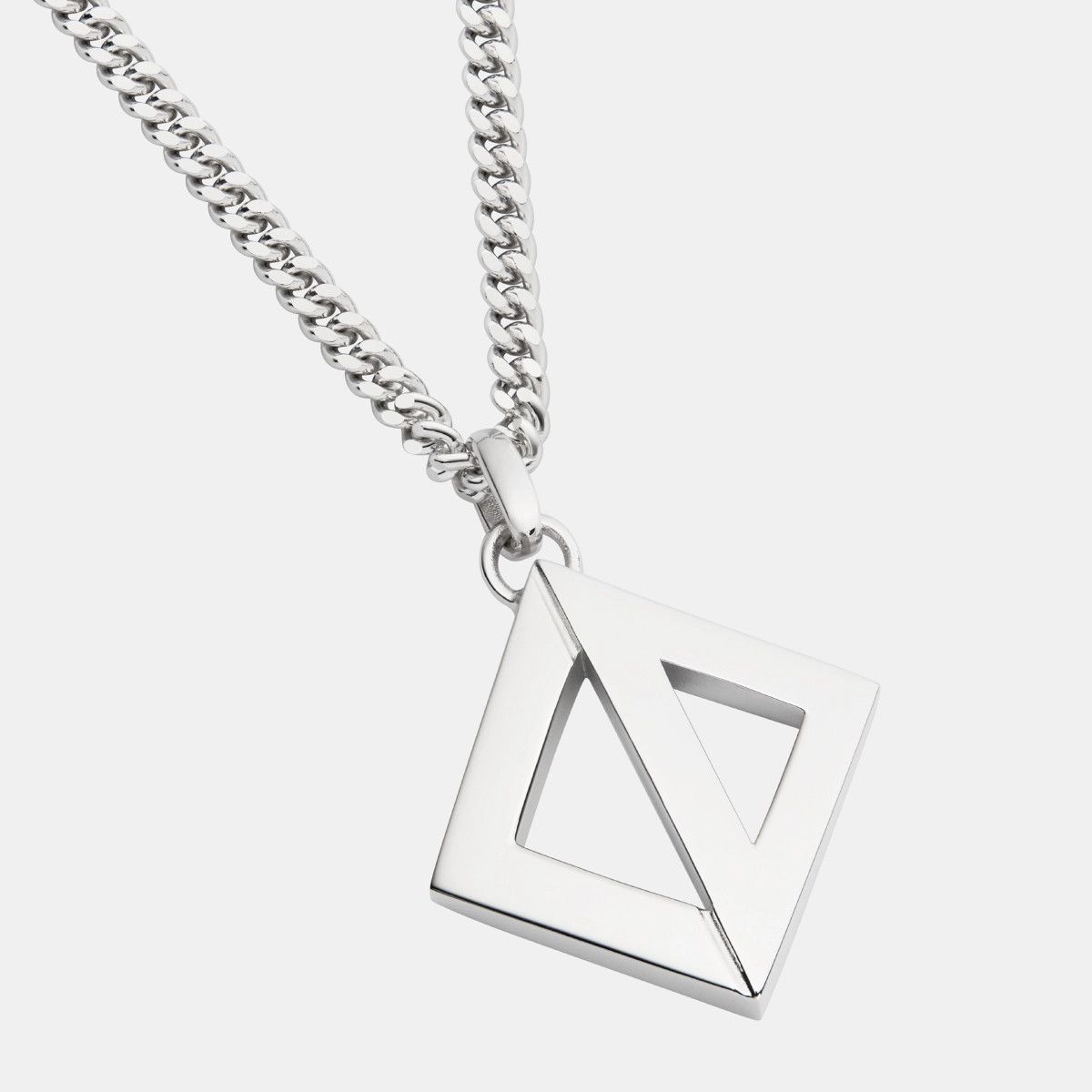 Dior o1bcso1str0126 Size:OS/Cd Diamond Pendant Necklace in Silver Size ONE SIZE - 2 Thumbnail