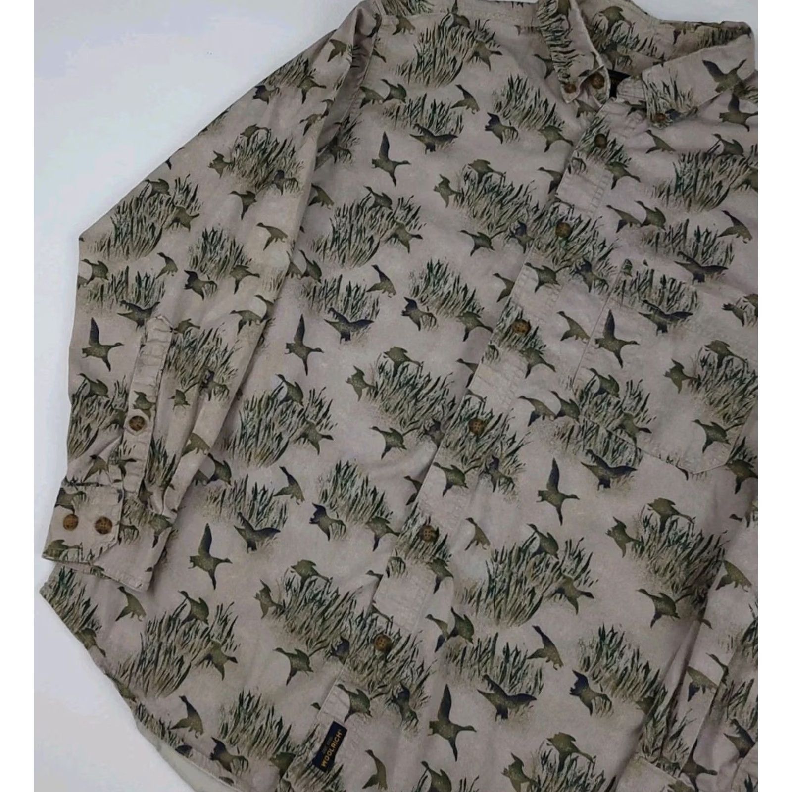 Vintage VINTAGE Woolrich Shirt Outdoor Duck Bird Pattern Button Country Vtg Used Size US L / EU 52-54 / 3 - 2 Thumbnail