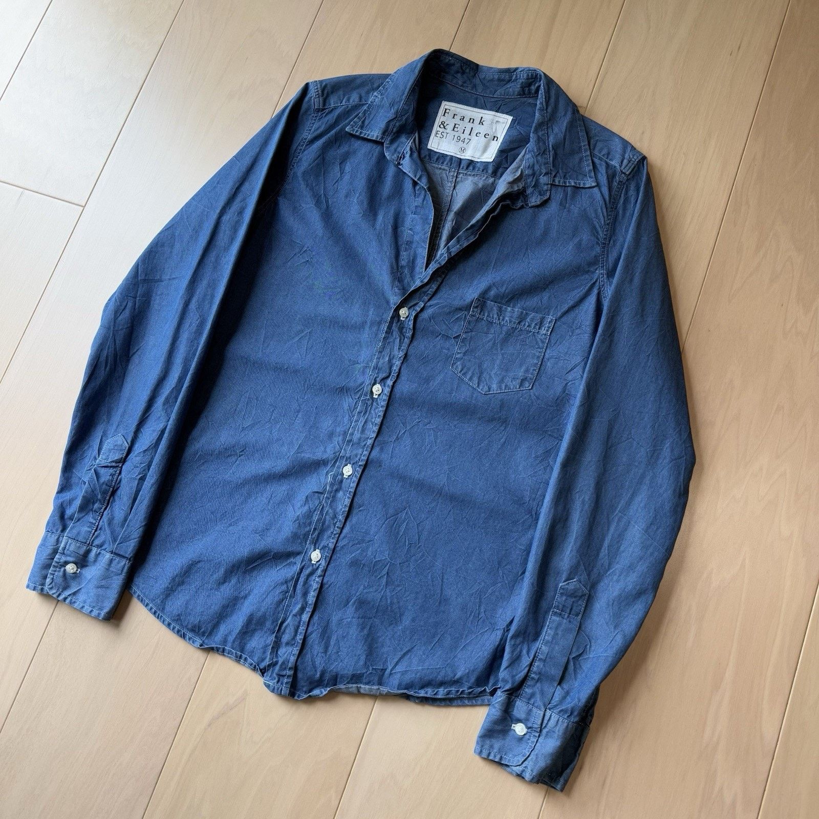 Frank & Eileen Frank & Eileen Shirt M Blue Barry Button Up Woven in Italy Size M / US 6-8 / IT 42-44 - 8 Thumbnail