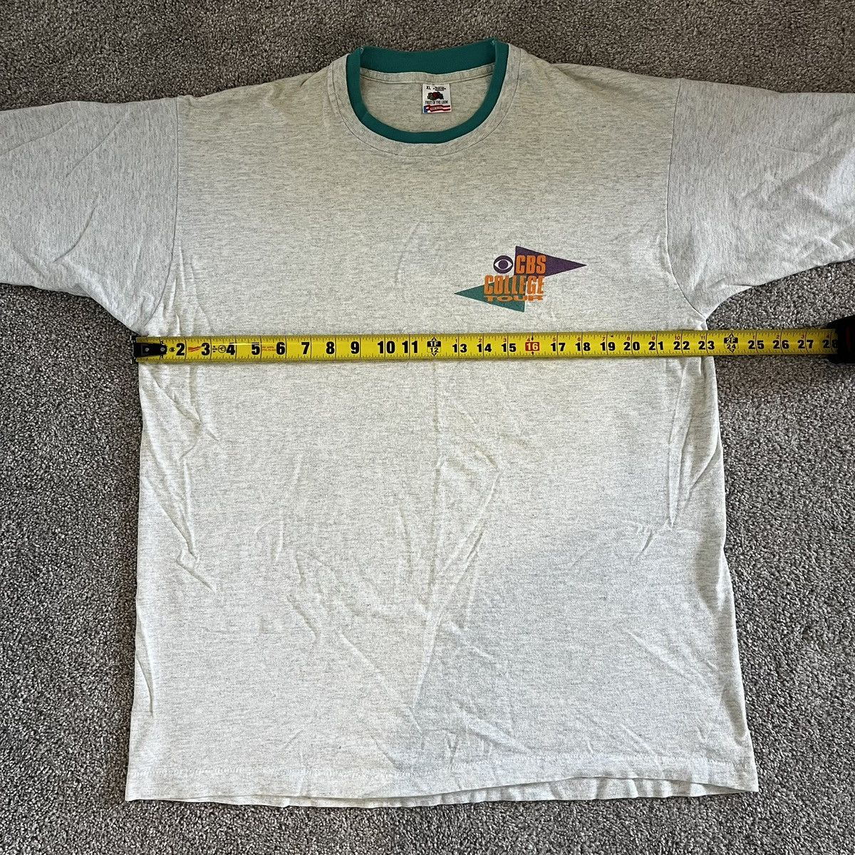 Fruit Of The Loom Vintage 90’s CBS College Tour Single Stitch T-Shirt XL Size US XL / EU 56 / 4 - 6 Thumbnail
