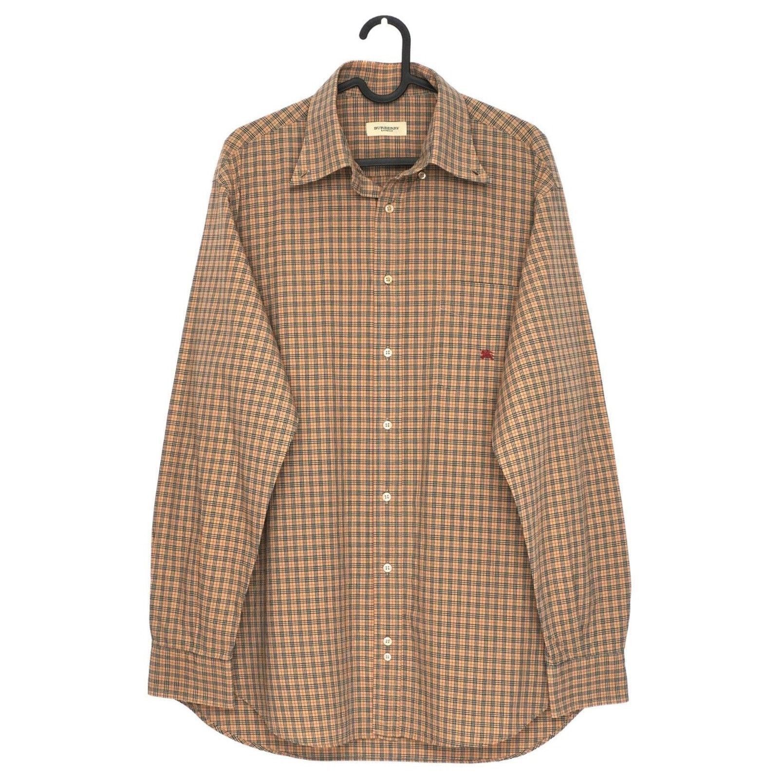 Burberry Burberry Full Small Scale Checked Print Red Logo Shirt Size US M / EU 48-50 / 2 - 1 Thumbnail