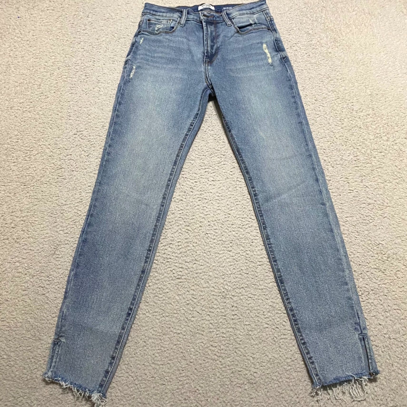 Vintage Kensie Jeans Womens Jeans Blue Denim Medium Wash High Rise Skinny Distressed 4 Pocket 5-Pocket Design Size 27" / US 4 / IT 40 - 2 Thumbnail
