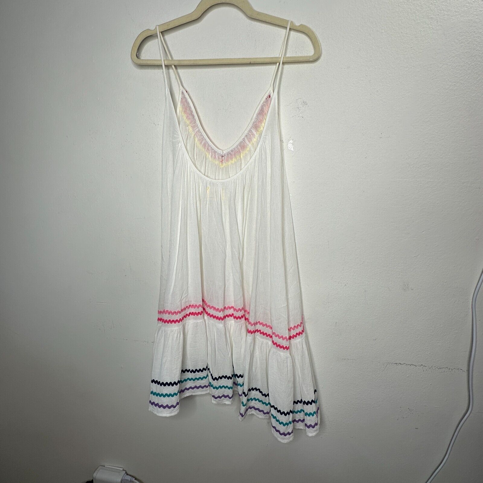 Other 9 Seed St Tropez Rainbow Trim VNeck Mini Pleats Sun Dress OS Size ONE SIZE - 4 Thumbnail