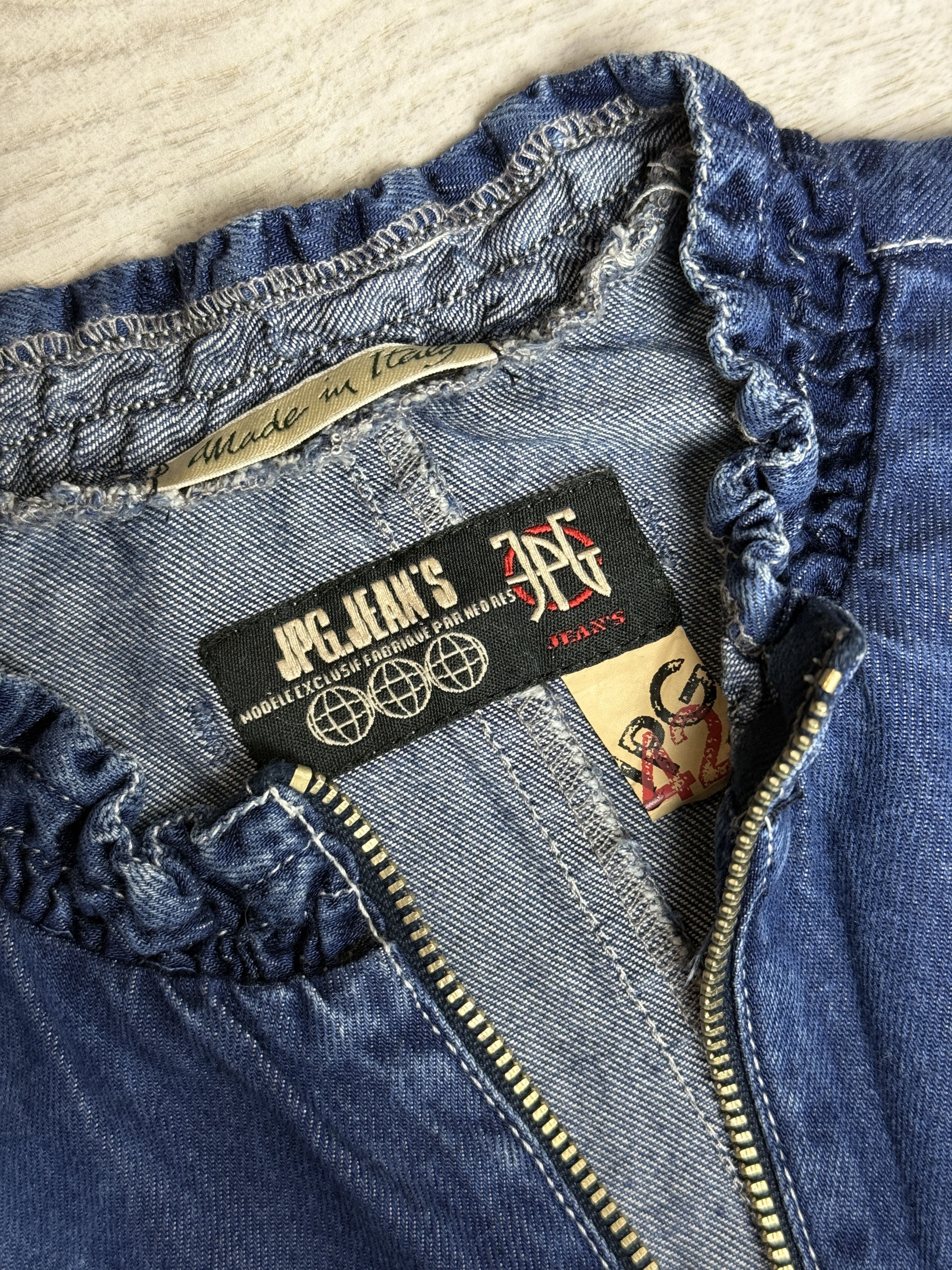 Jean Paul Gaultier JPG Jeans denim ruffle sleeve zip top Size M / US 6-8 / IT 42-44 - 3 Thumbnail