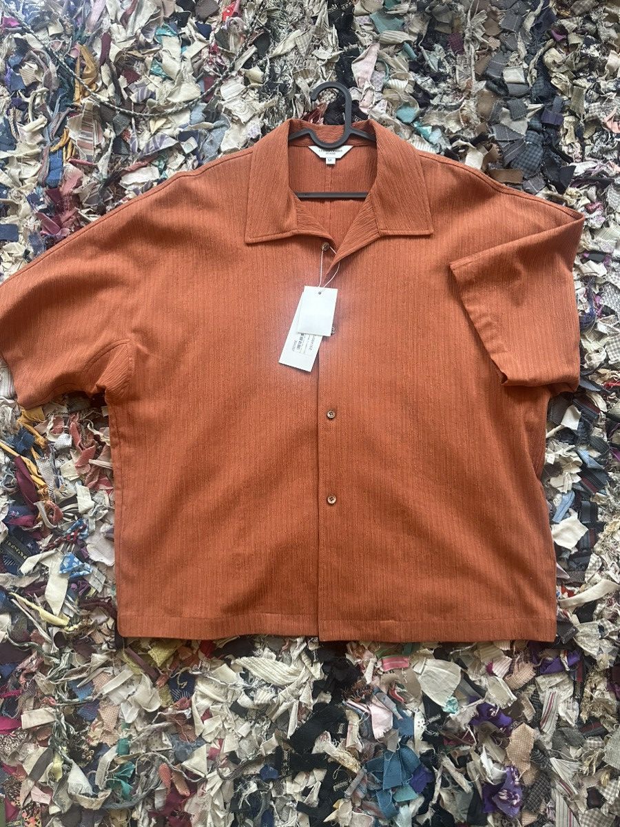 Homme Plisse Issey Miyake Burnt Orange Pleated Shirt $365 Retail Size US L / EU 52-54 / 3 - 3 Thumbnail