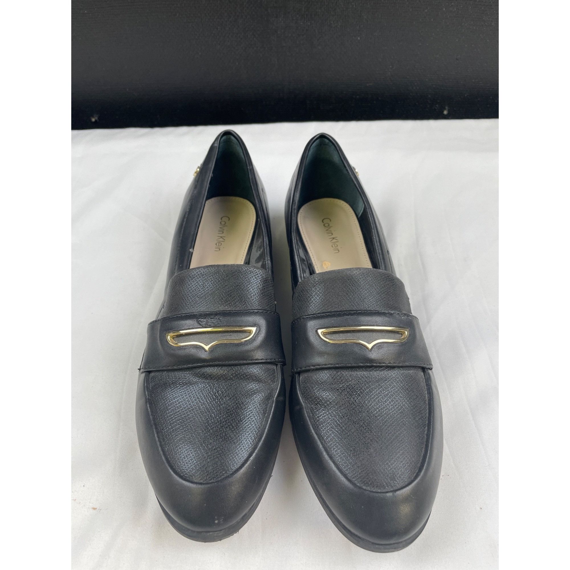 Calvin Klein Calvin Klein Women's Black Leather Flats with gold accents/S Size US 8 / IT 38 - 1 Thumbnail