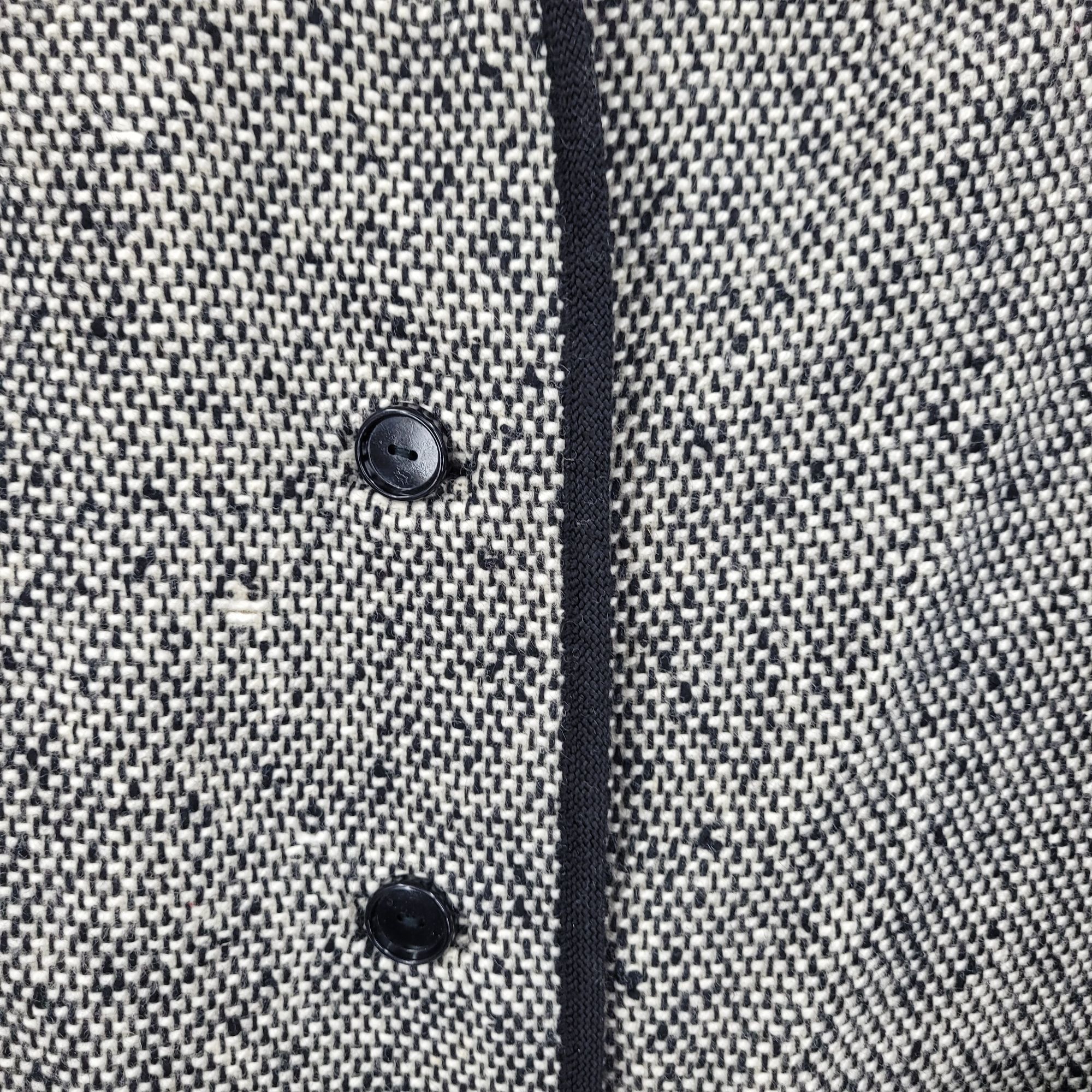 Vintage Vtg 70s Petite Tweed Long Line Coat Sz PS Black White Contra Size S / US 4 / IT 40 - 6 Thumbnail