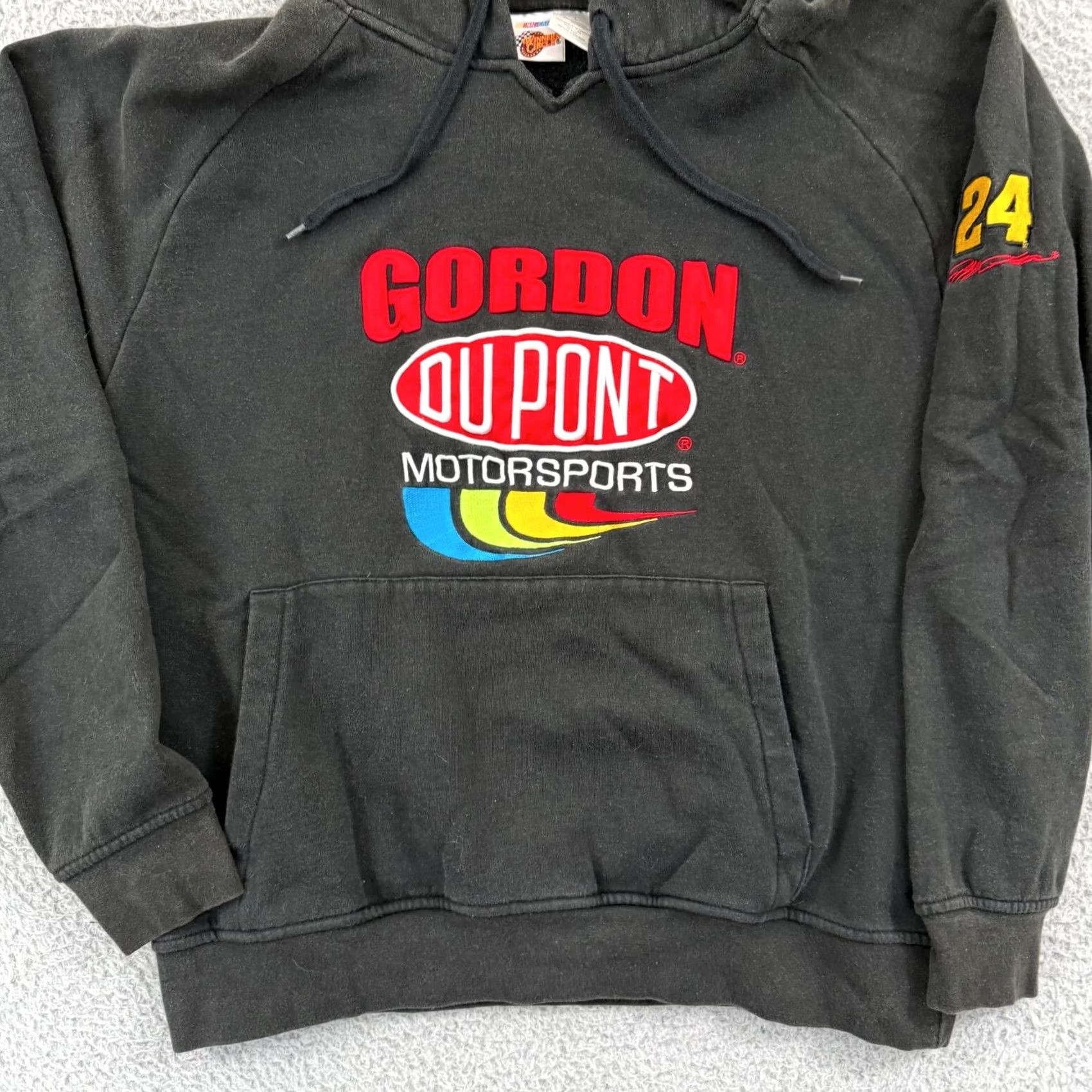 NASCAR VINTAGE Jeff Gordon Sweatshirt Hoodie Adult Medium Black Nascar 90s Sport Dupont Logo Graphic Print 90s Mens Hoodie Size US M / EU 48-50 / 2 - 3 Thumbnail