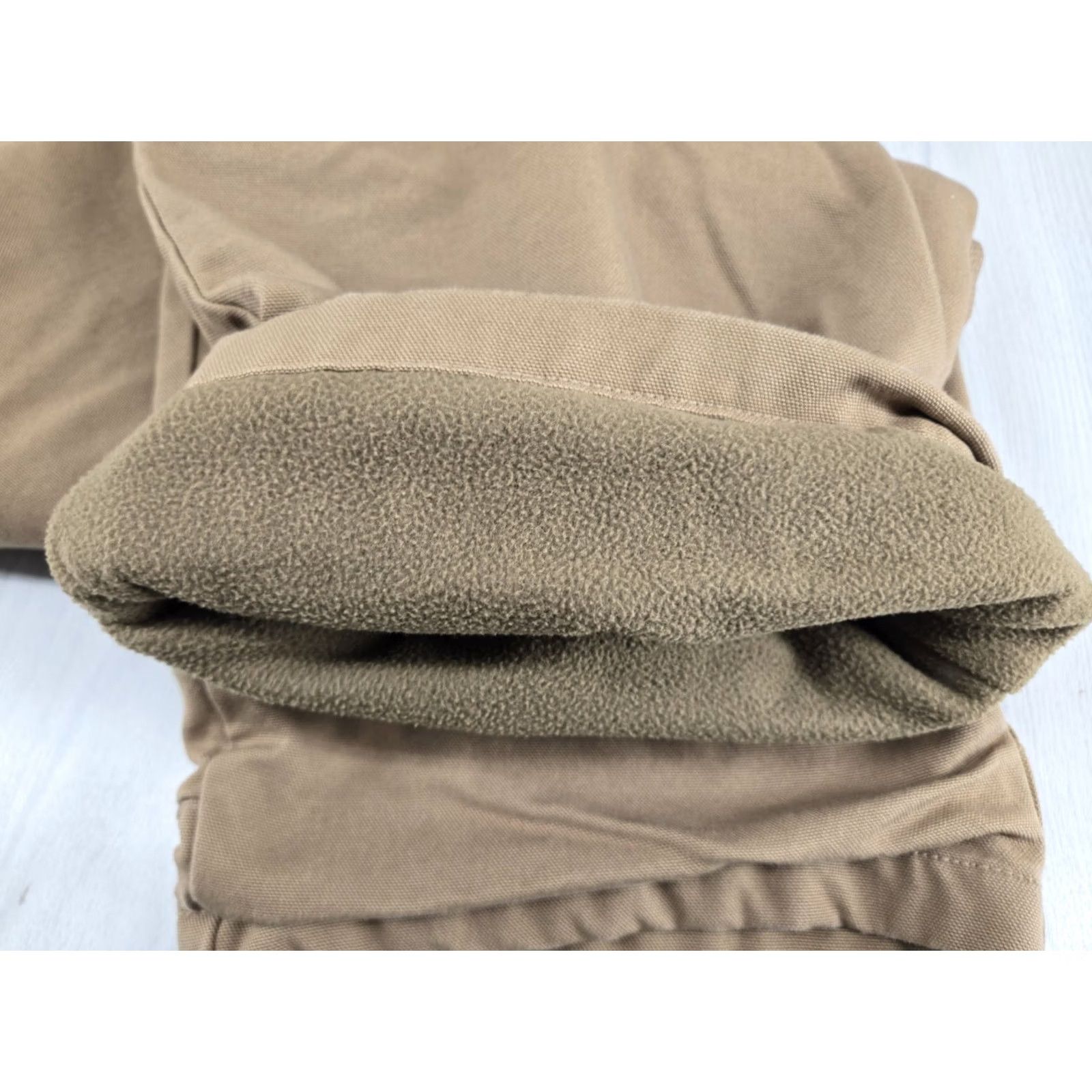 Vintage VINTAGE L.L. Bean Katahdin Iron Works Men’s Fleece Lined Cargo Pants 44/30 Outdoor Cargo Pants Mens Tan Cotton Blend 30 Inseam Straight Leg"} Size US 44 / EU 60 - 3 Thumbnail
