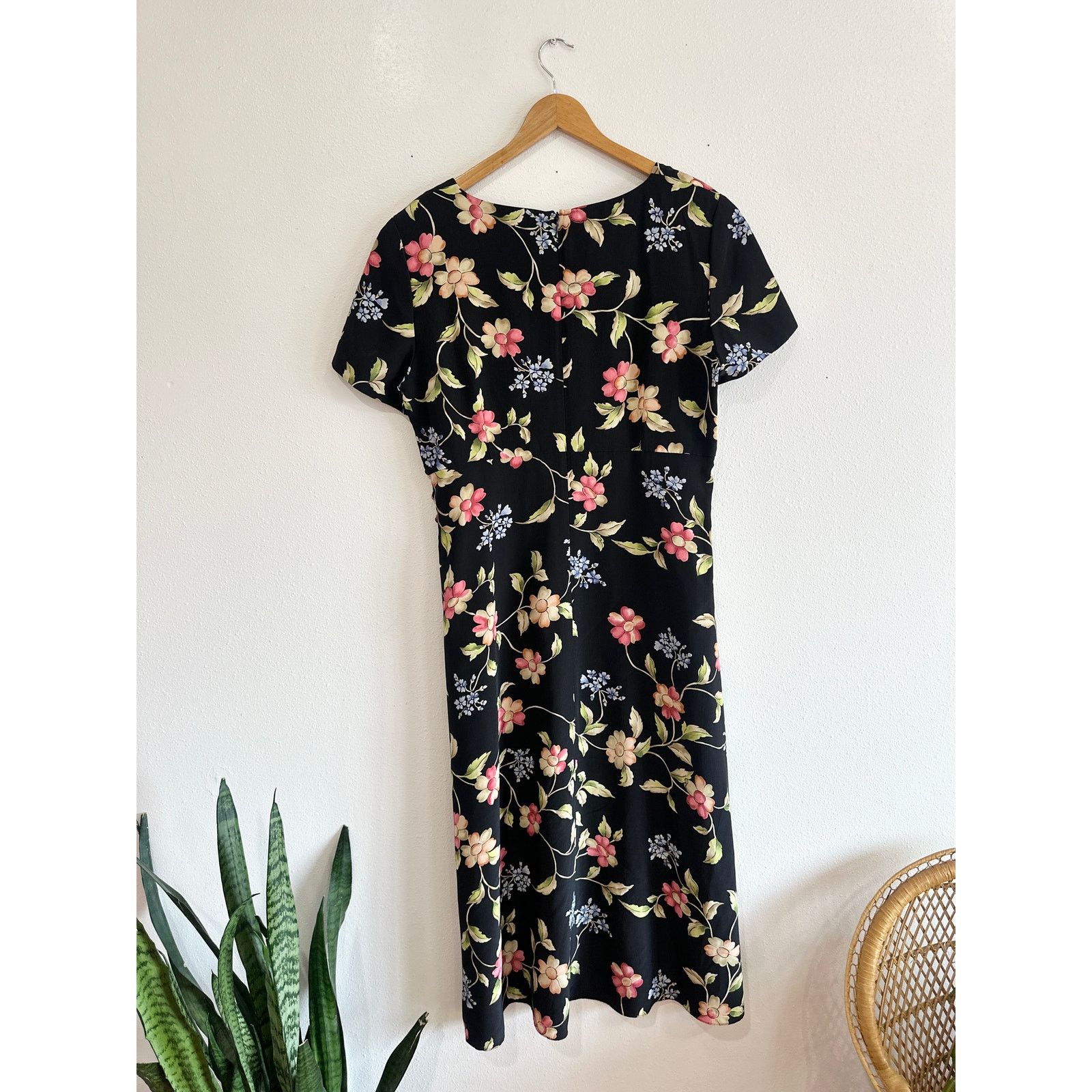 Vintage Late 90’s Whimsigoth Floral Silk Maxi Dress 14 Size XL / US 12-14 / IT 48-50 - 6 Thumbnail