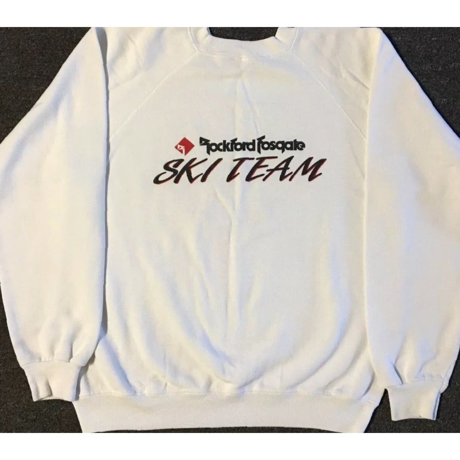 Vintage Vtg 80s Rockford Fosgate Car Speaker Ski Team Faded Sweatshirt Hoodie Men S White USA Grunge 90s Skiing Sunglasses? Size US S / EU 44-46 / 1 - 2 Thumbnail