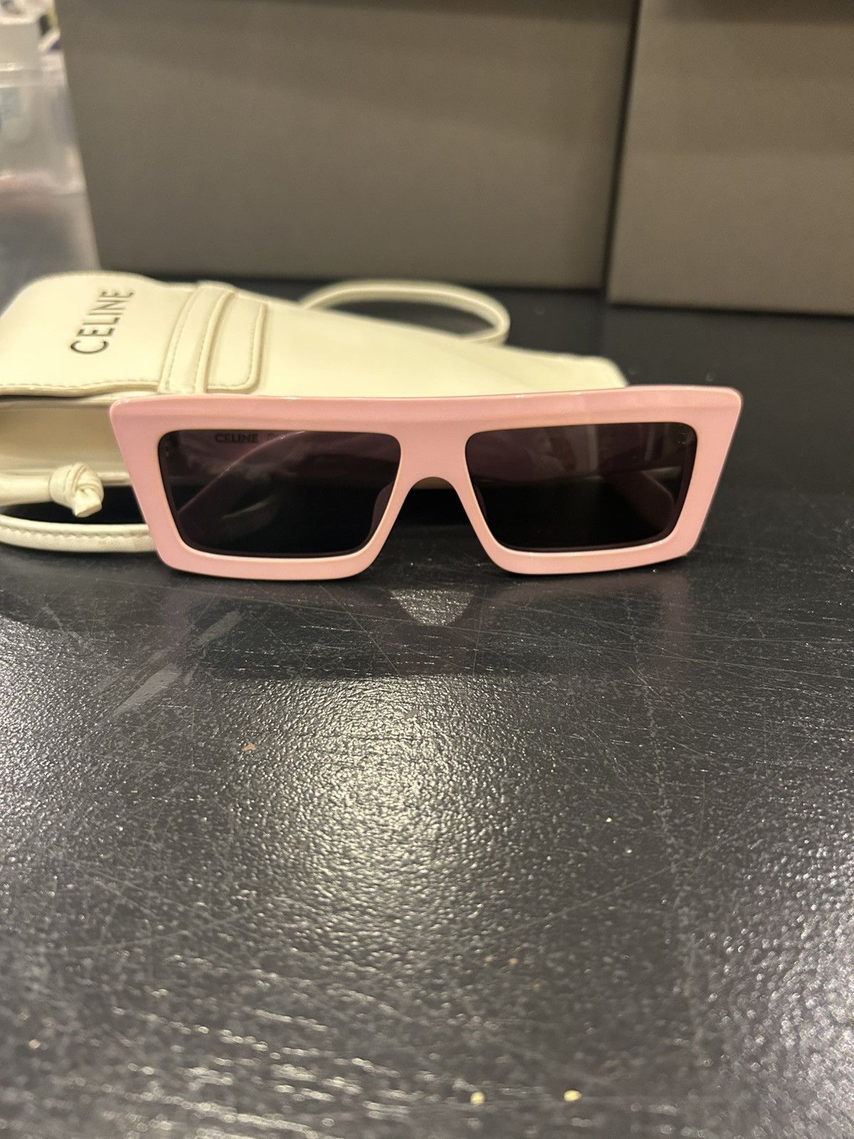 Celine Celine Pink Monochroms Rectangular Sunglasses Size ONE SIZE - 1 Thumbnail