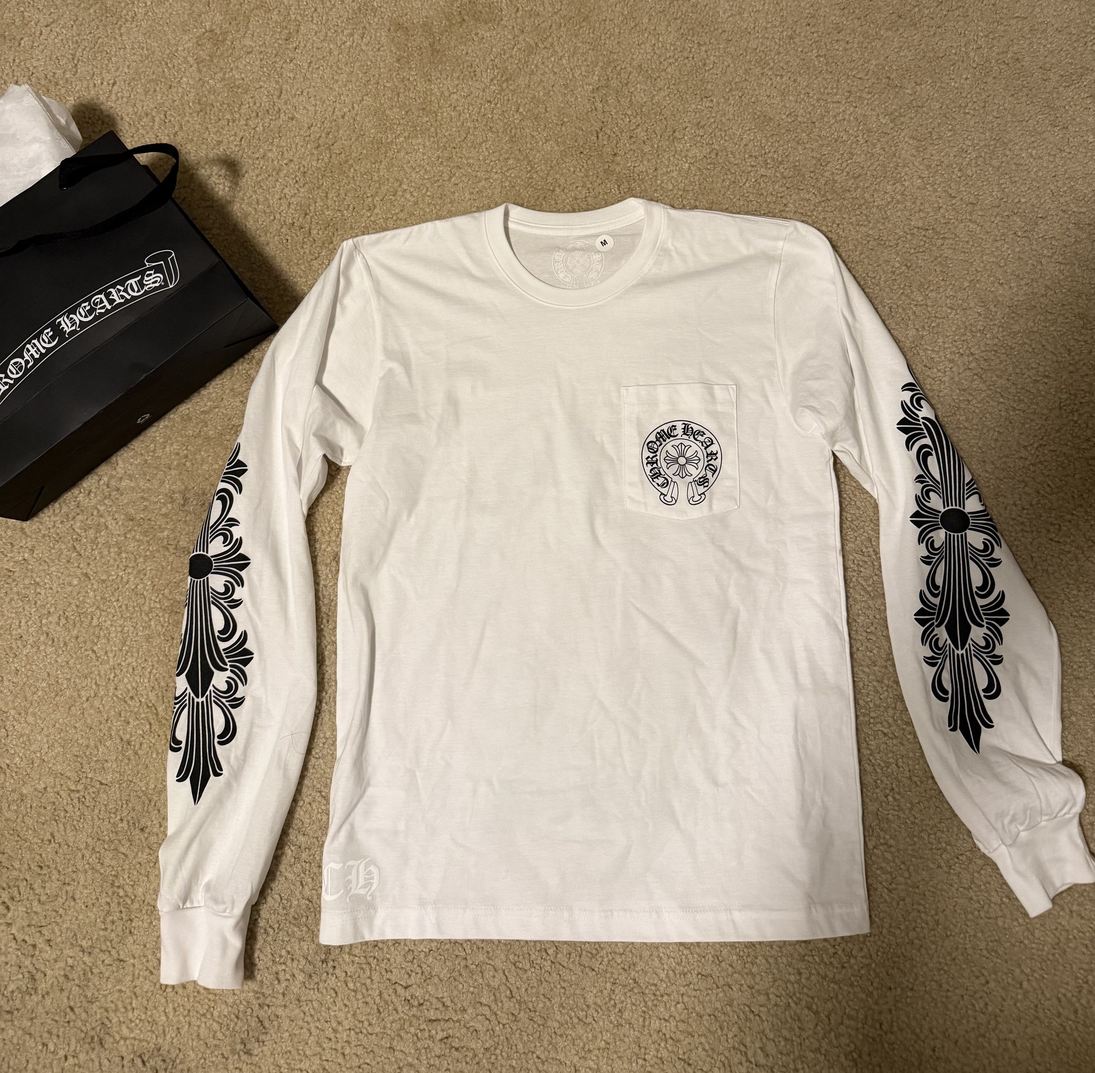 Chrome Hearts Chrome Hearts Black Malibu Floral Sleeve Tee Size US M / EU 48-50 / 2 - 1 Thumbnail